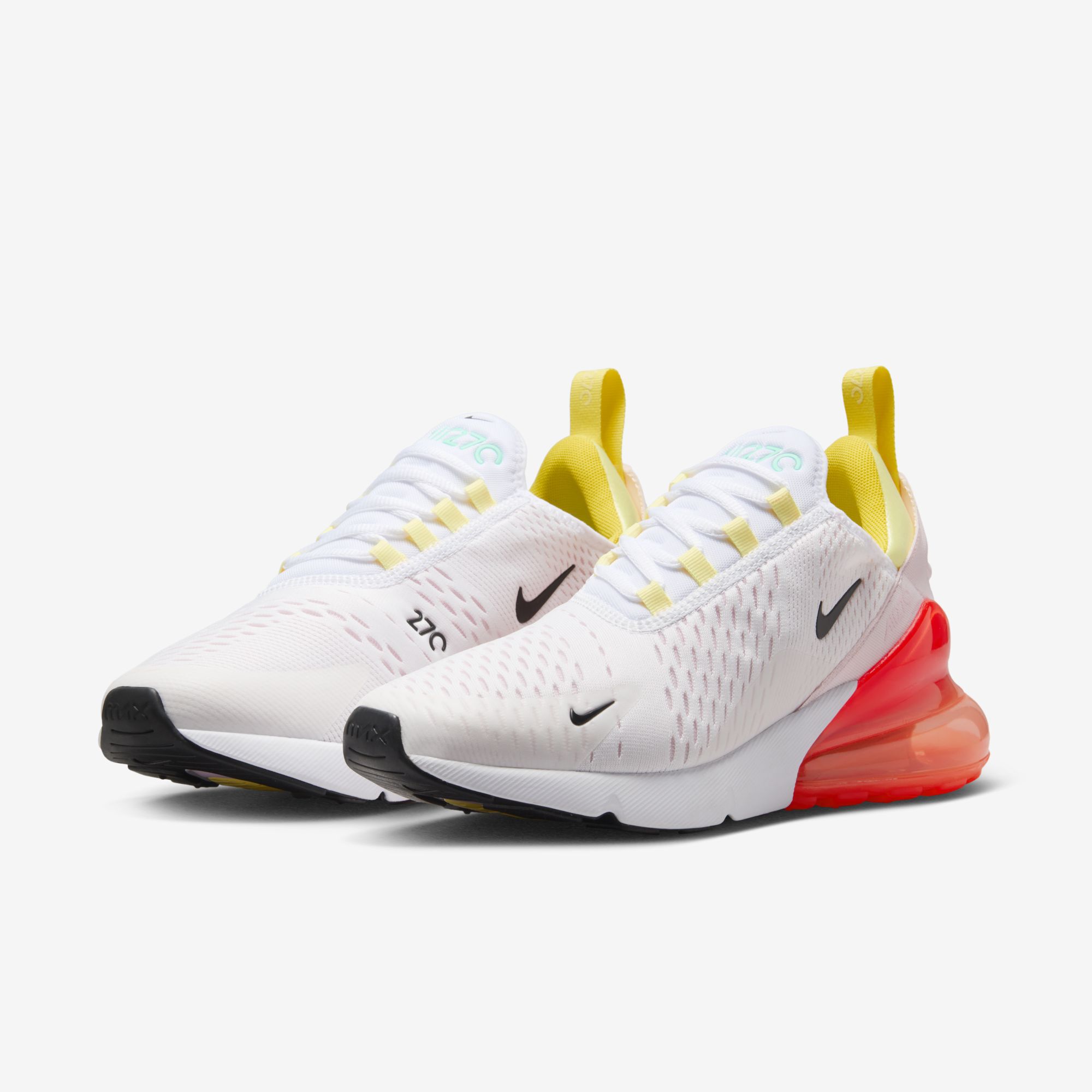 Nike Air Max 270, Blanco/Negro-Escarlata Brillante/Espuma Rosa, hi-res