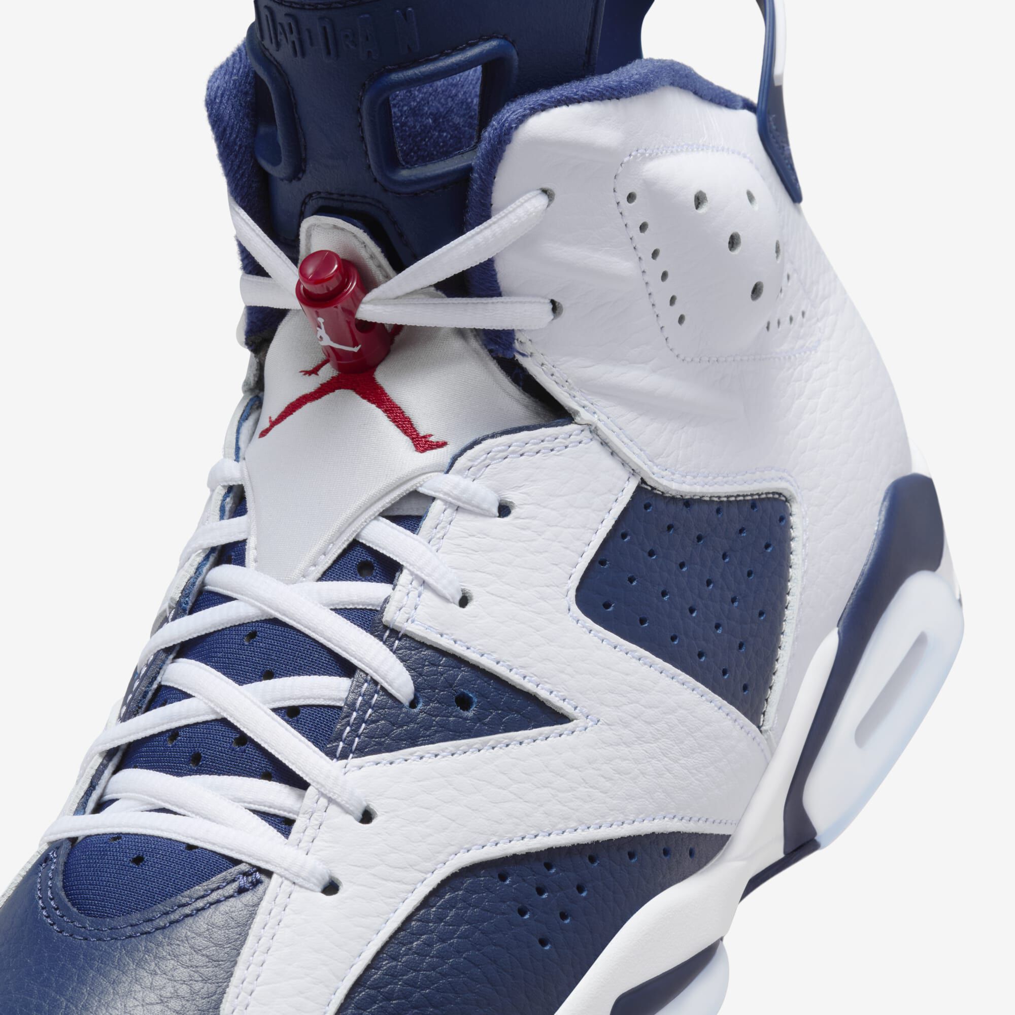 Air Jordan 6 Retro, Blanco/Azul Marino Medianoche/Rojo Universitario, hi-res