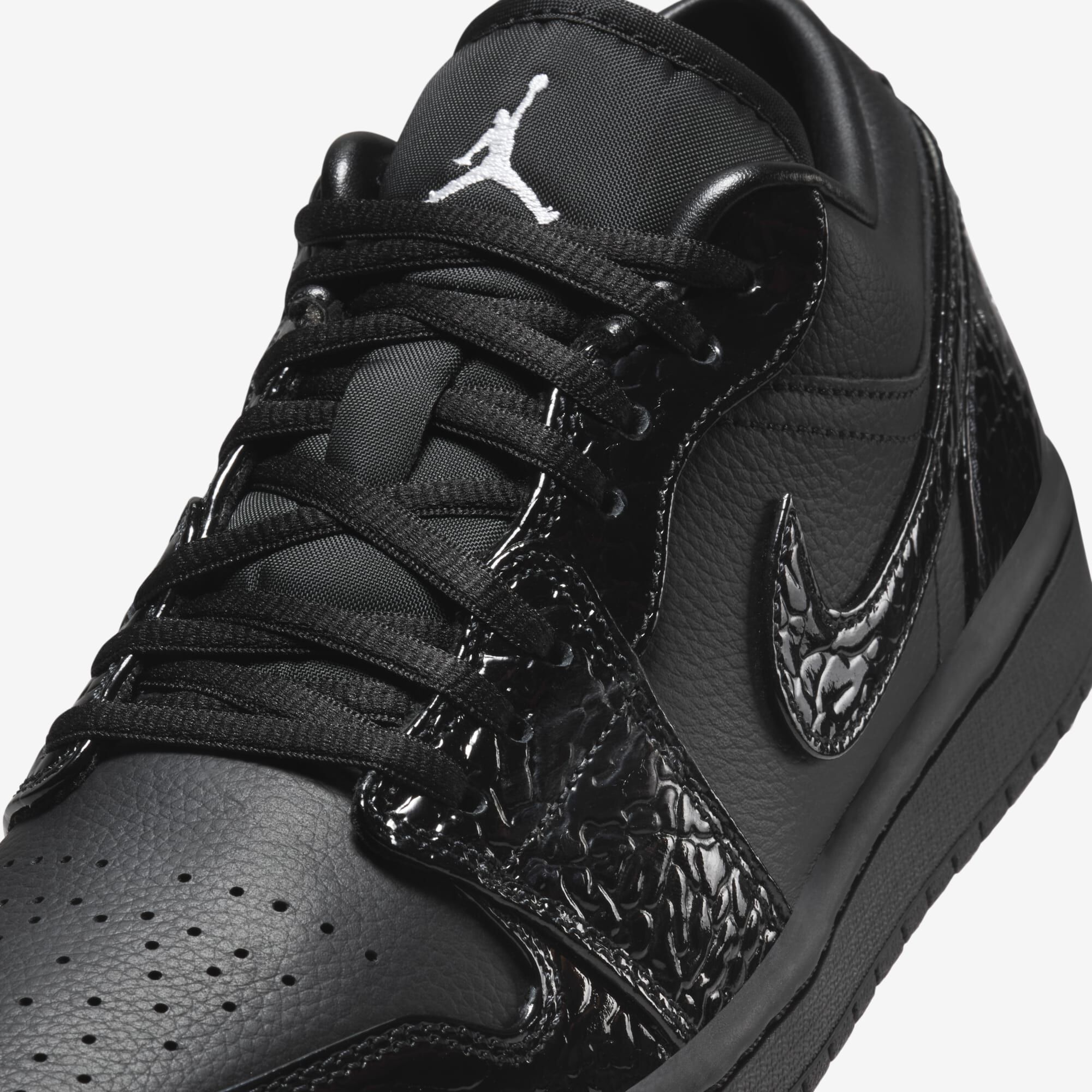 Air Jordan 1 Low SE, Negro/Blanco/Plata Metalizado/Negro, hi-res