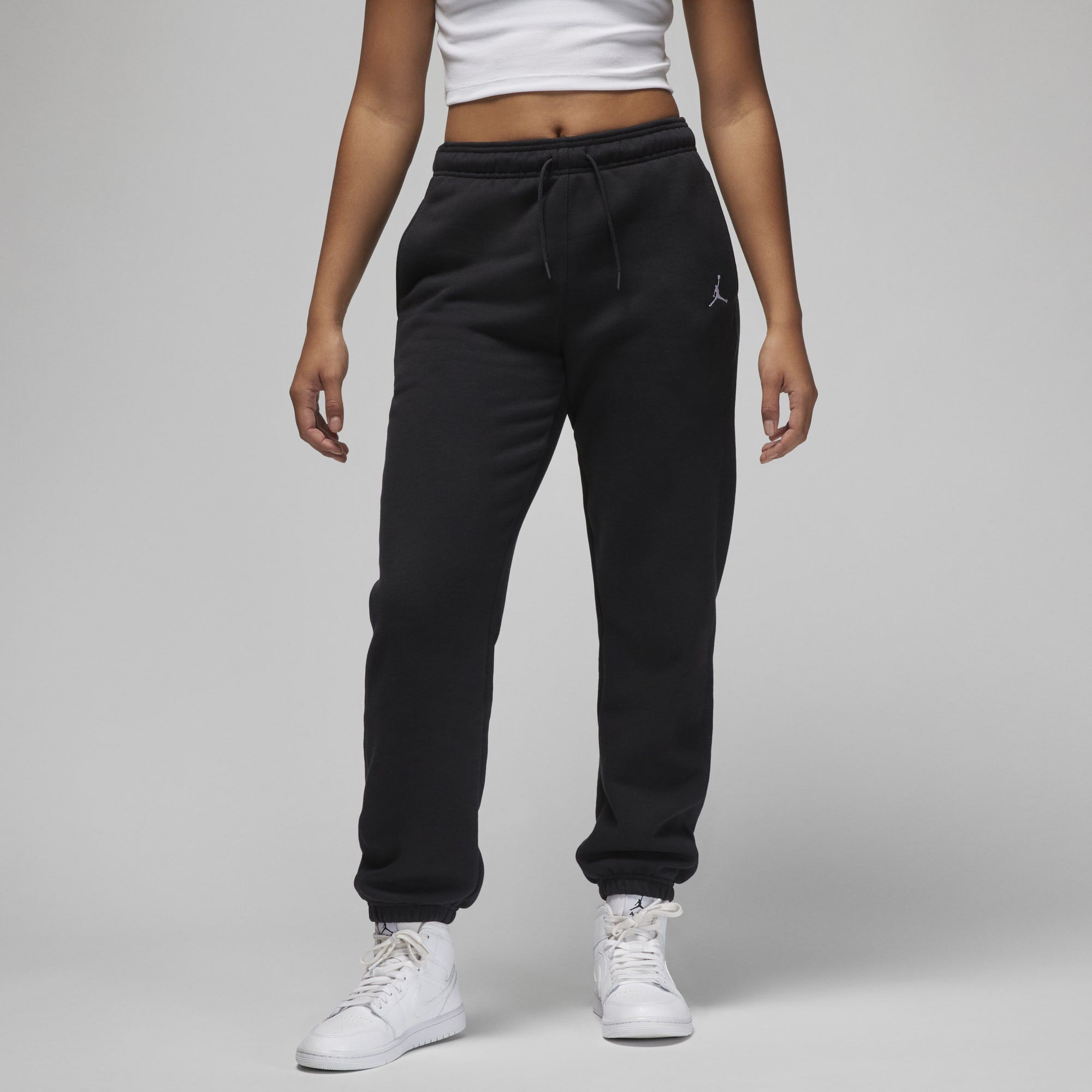 Jordan Brooklyn Fleece, Negro/Blanco, hi-res