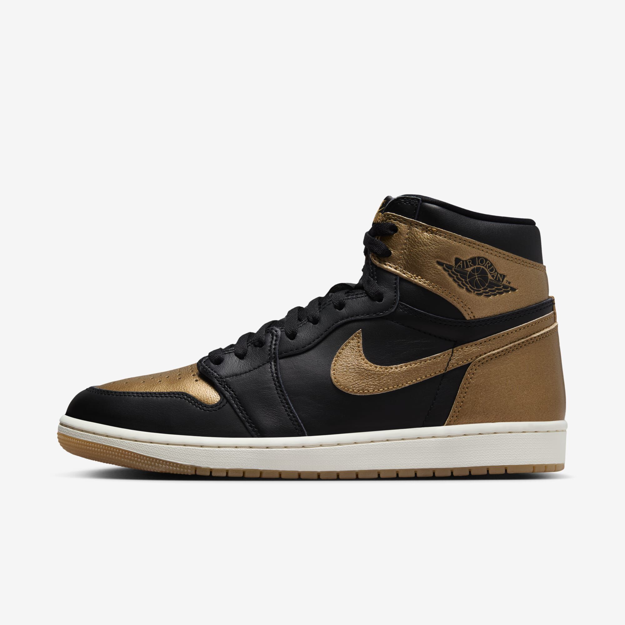 Air Jordan 1 Retro High OG, Negro/Vela/Oro Metalizado, hi-res