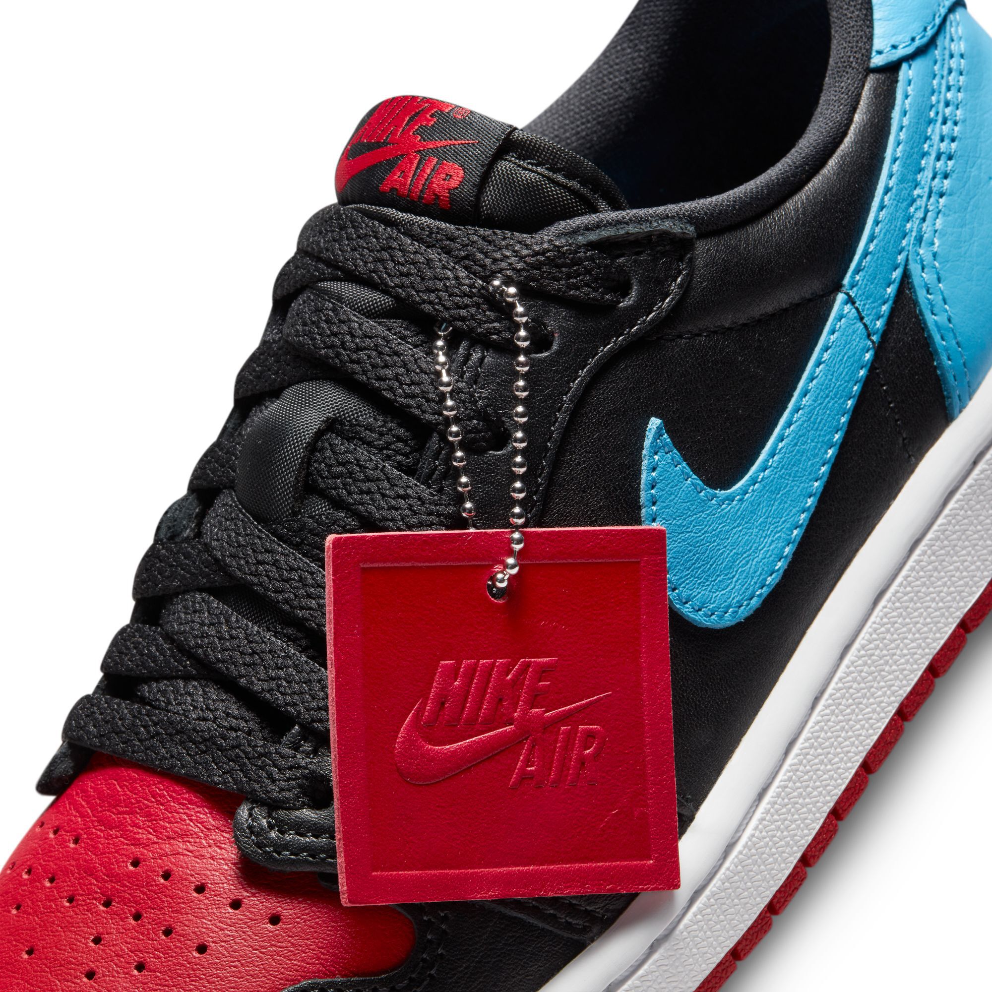 Air Jordan 1 Low OG, Negro/Azul Polvo Oscuro-Rojo Gimnasio, hi-res