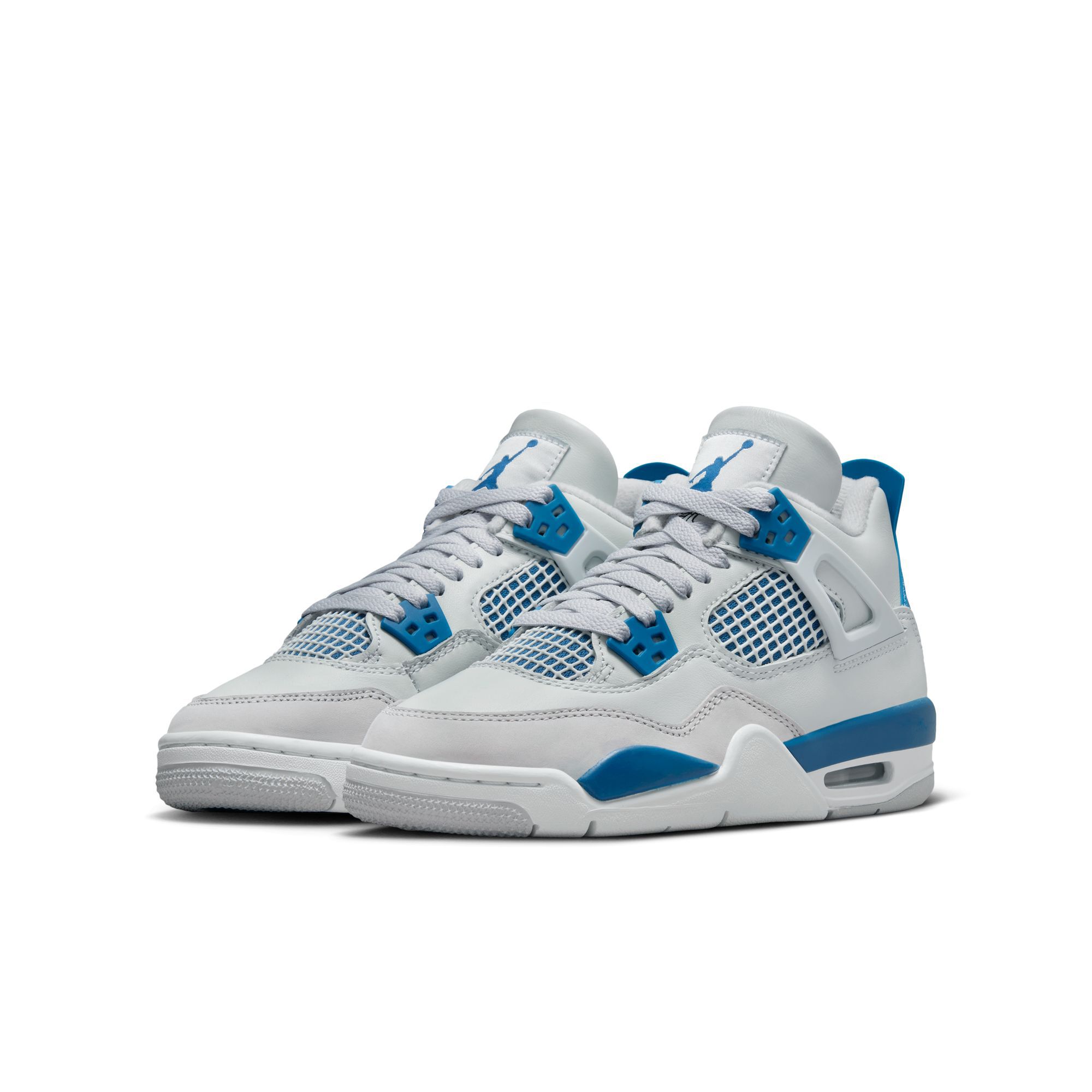 Air Jordan 4 Retro, Blanco Roto/Azul Militar-Gris Neutro, hi-res