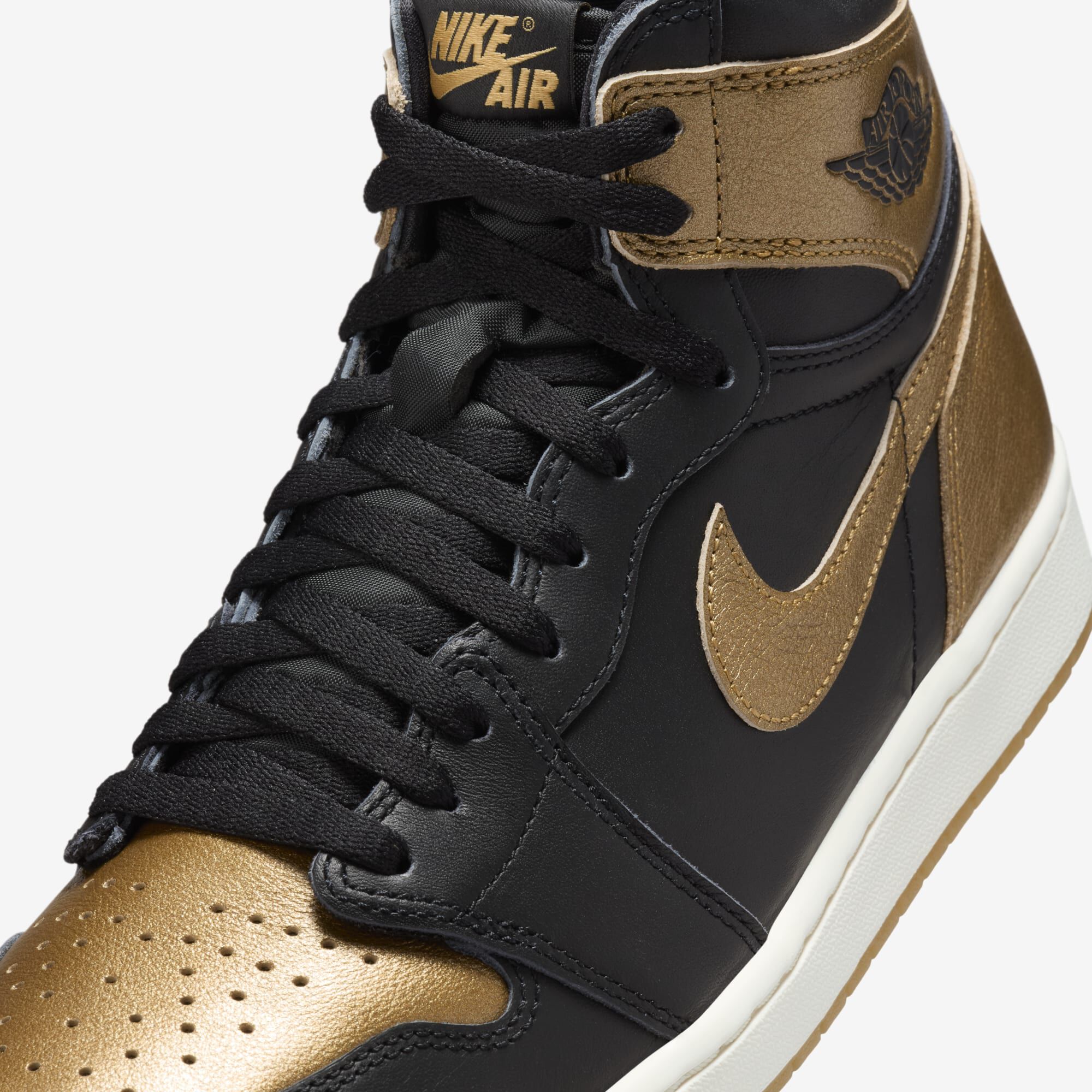 Air Jordan 1 Retro High OG, Negro/Vela/Oro Metalizado, hi-res