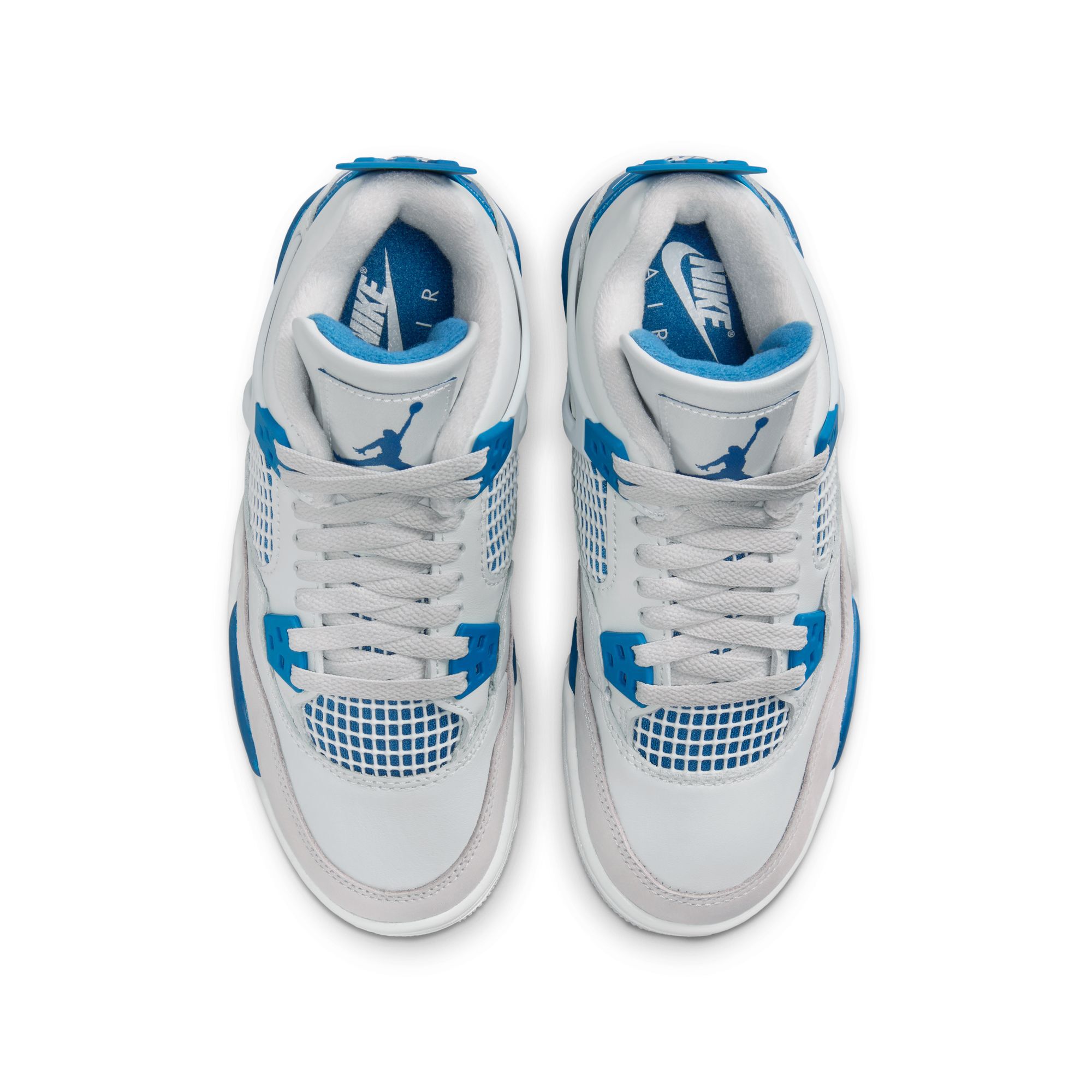 Air Jordan 4 Retro, Blanco Roto/Azul Militar-Gris Neutro, hi-res