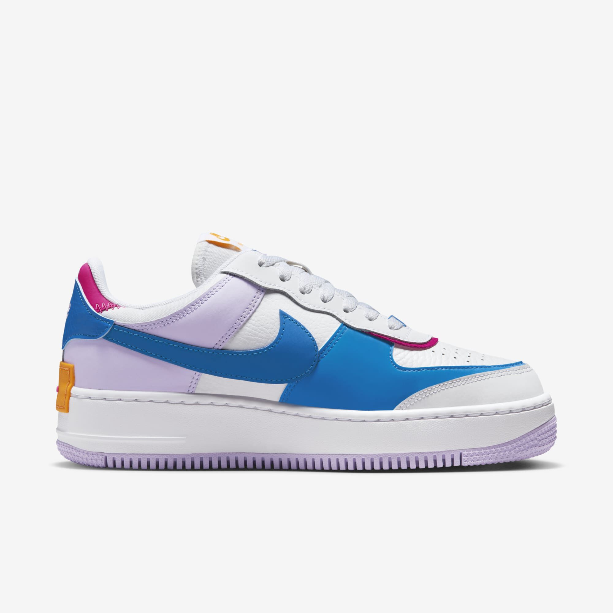 Nike Air Force 1 Shadow, Blanco/Rosa Alquimia-Azul Fotográfico, hi-res