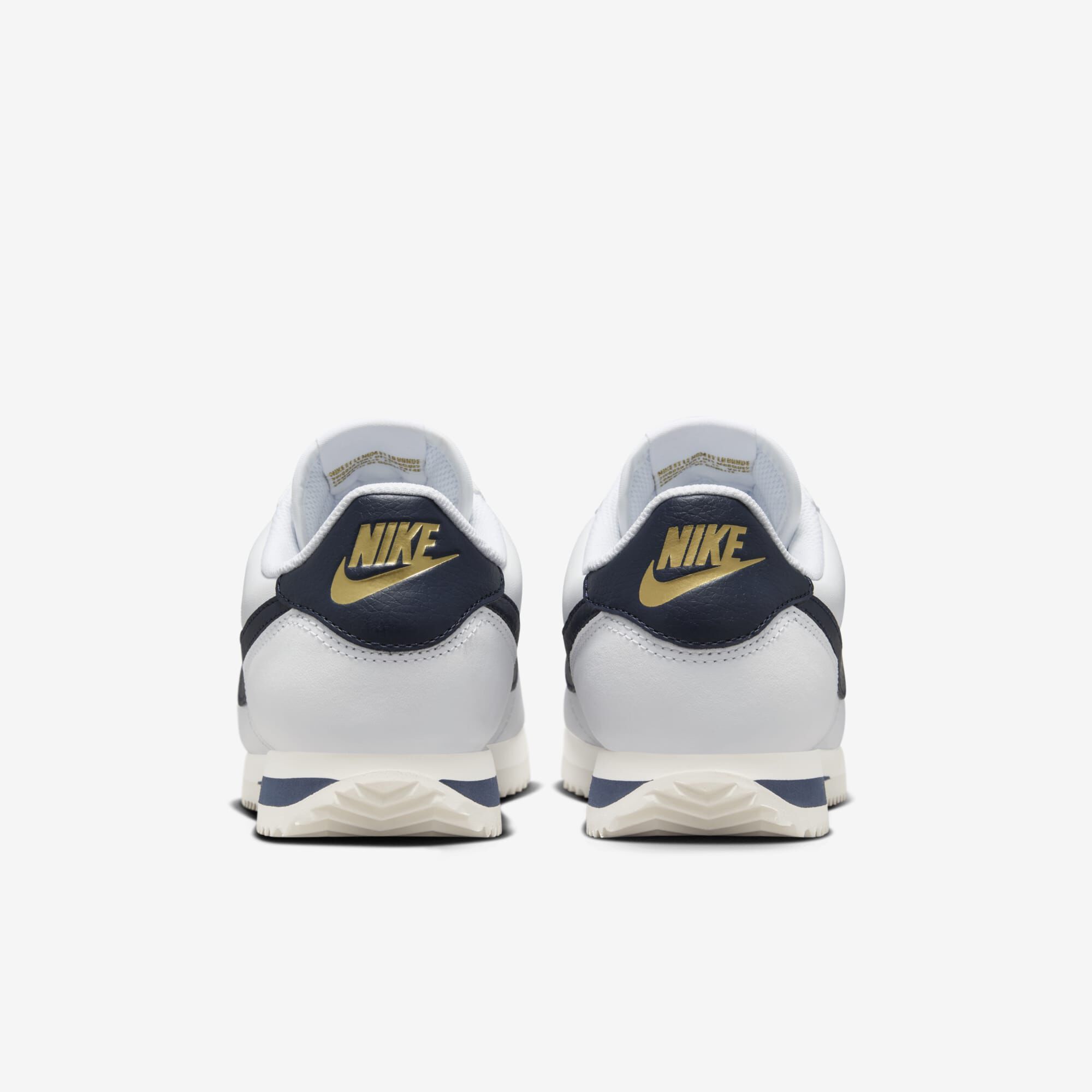 Nike Cortez Leather, Blanco/Vela/Oro Metalizado/Obsidiana, hi-res