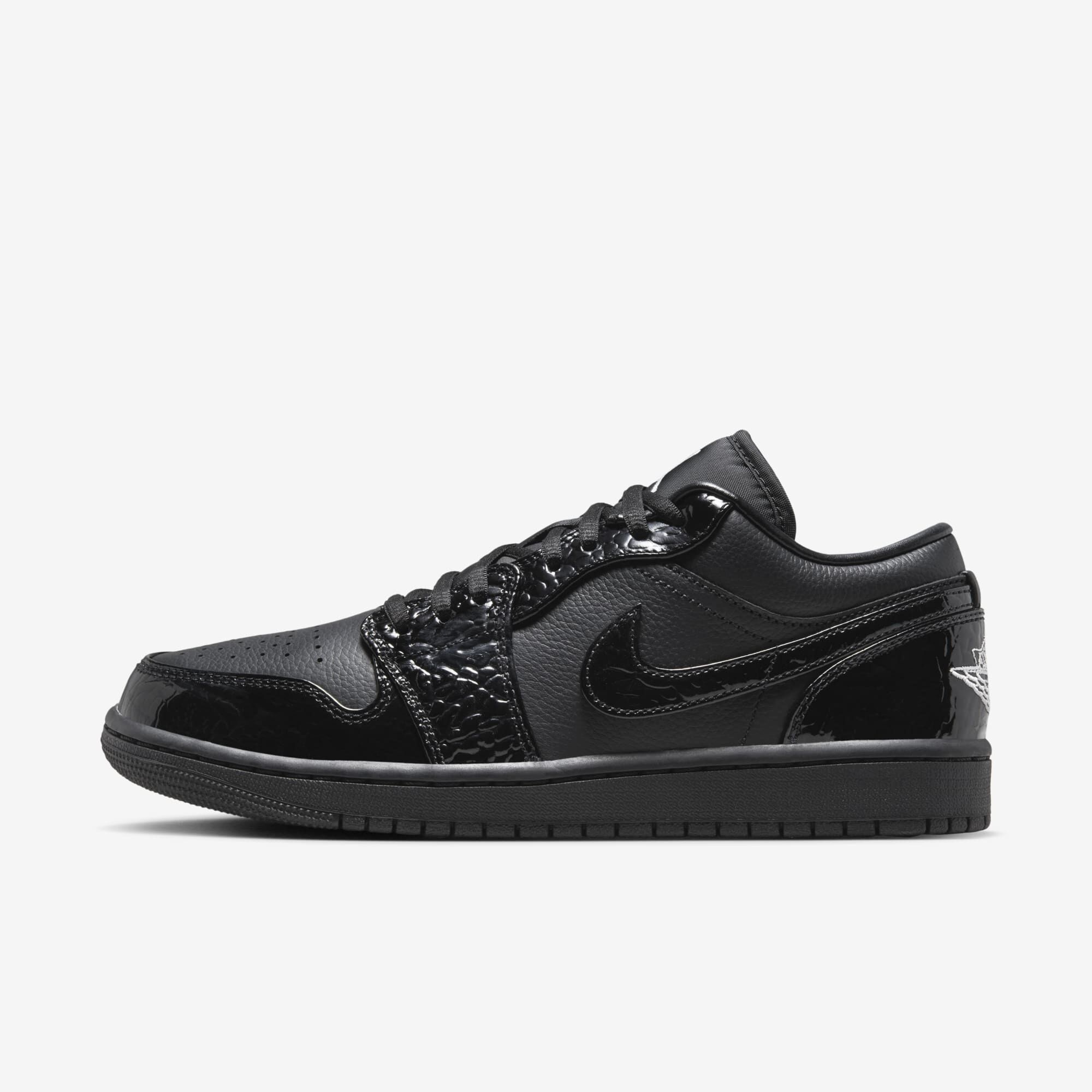 Air Jordan 1 Low SE, Negro/Blanco/Plata Metalizado/Negro, hi-res