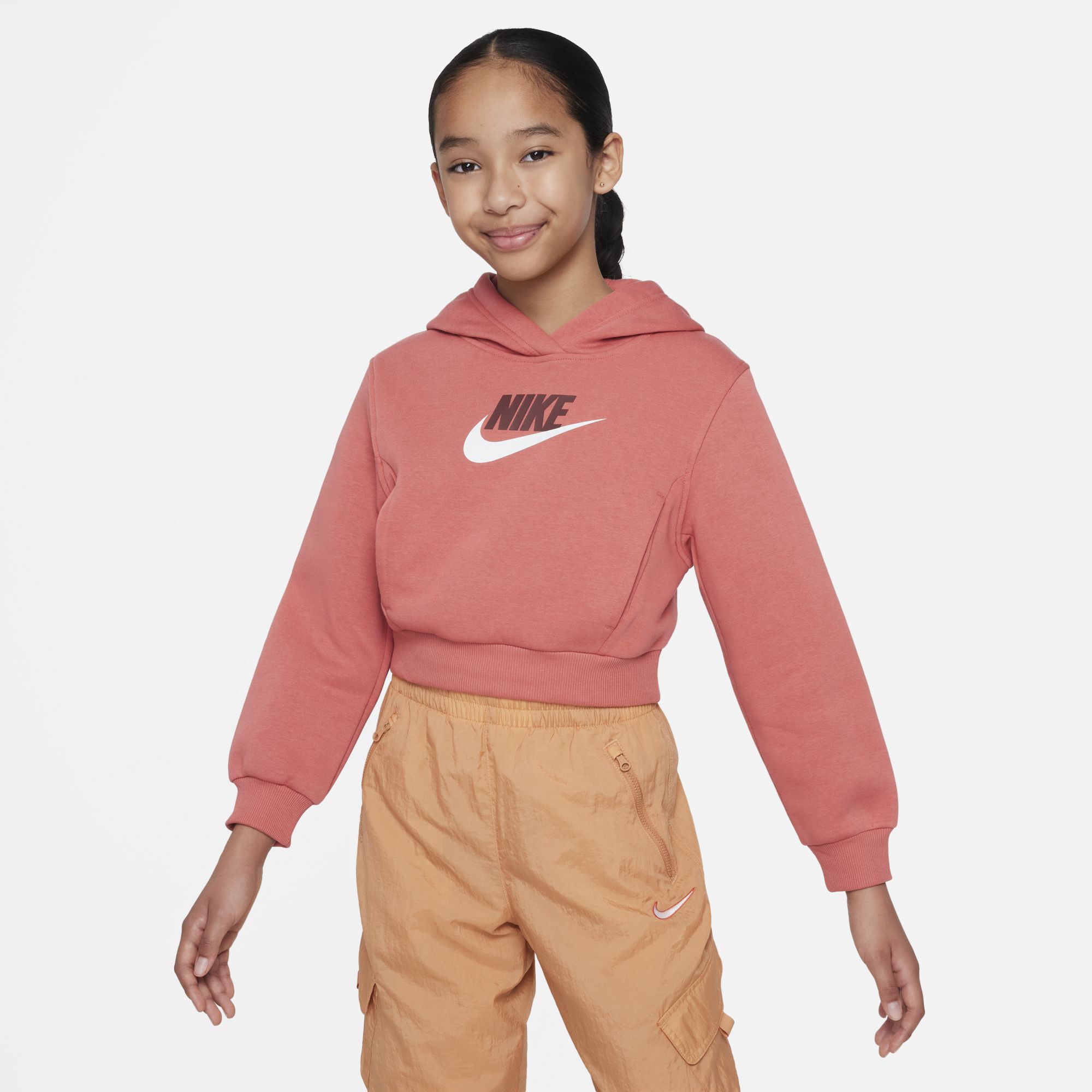 Nike Sportswear Club Fleece, Adobe/Blanco/Rojo Oscuro Equipo, hi-res