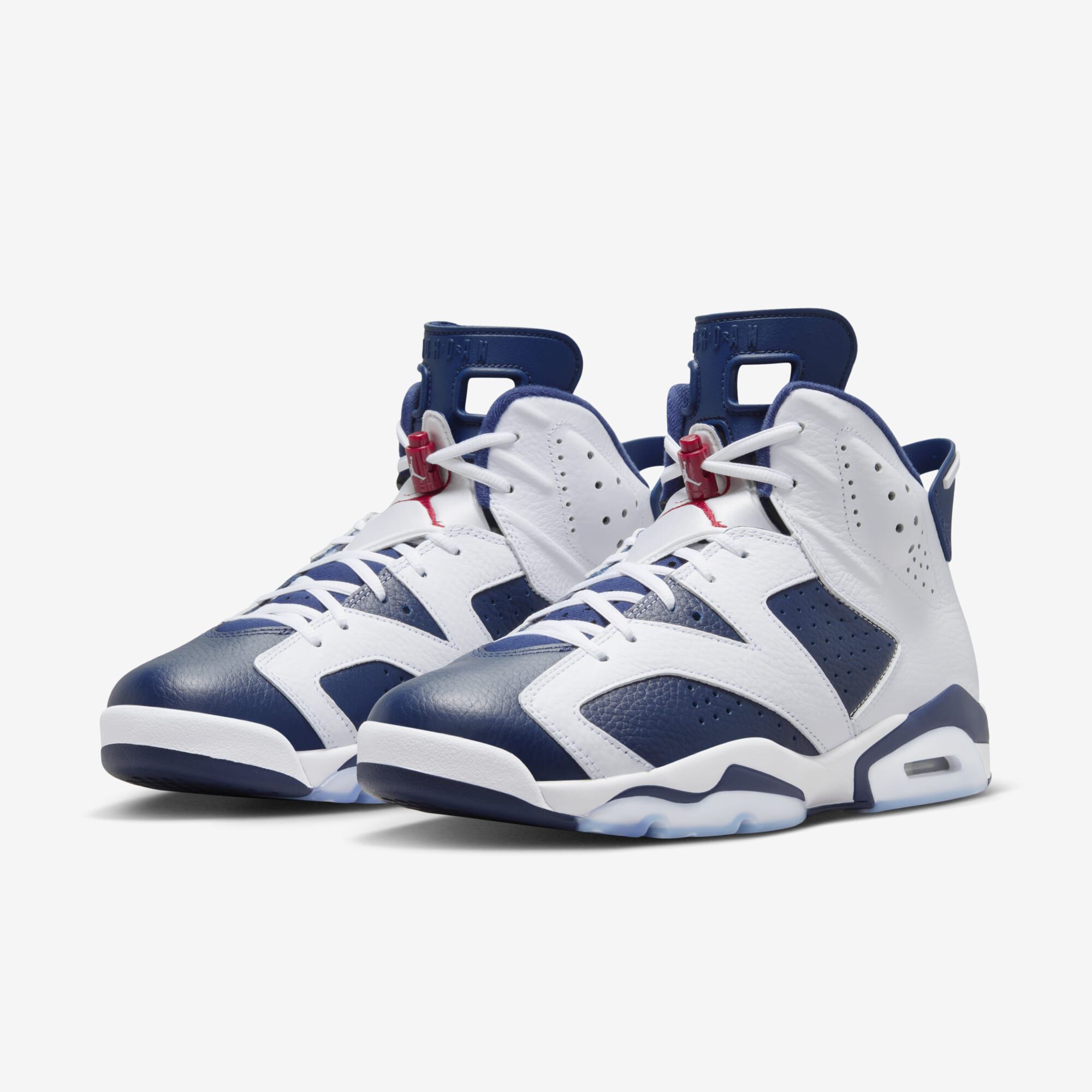 Air Jordan 6 Retro, Blanco/Azul Marino Medianoche/Rojo Universitario, hi-res