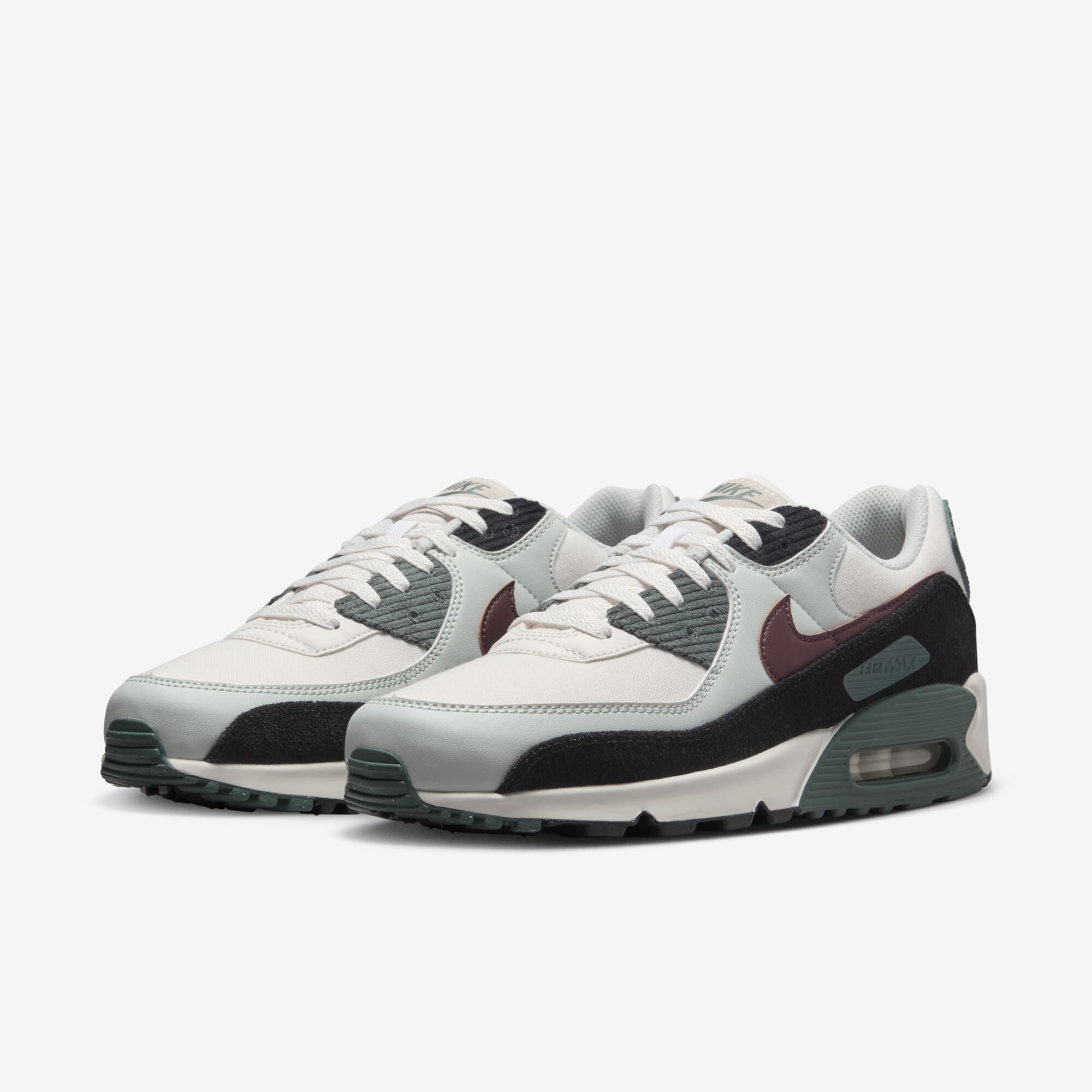 Nike Air Max 90 Premium, Fantasma/Verde Vintage/Negro/Burdeos Enérgico, hi-res