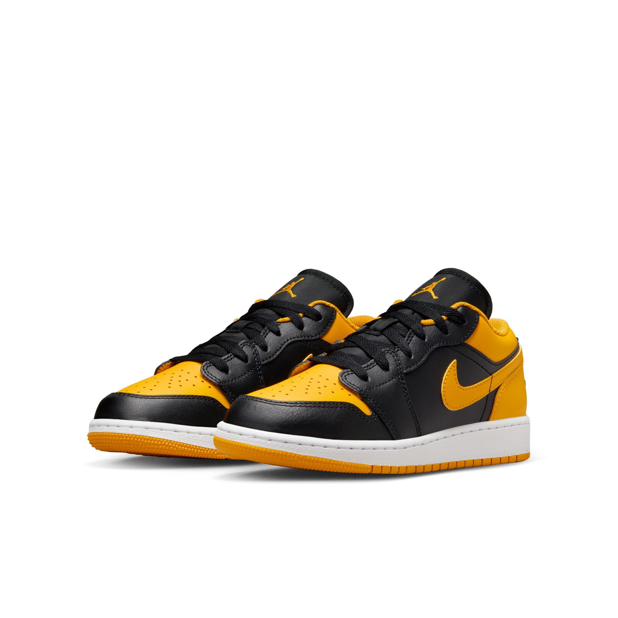 Air Jordan 1 Low, Negro/Blanco/Amarillo ocre, hi-res