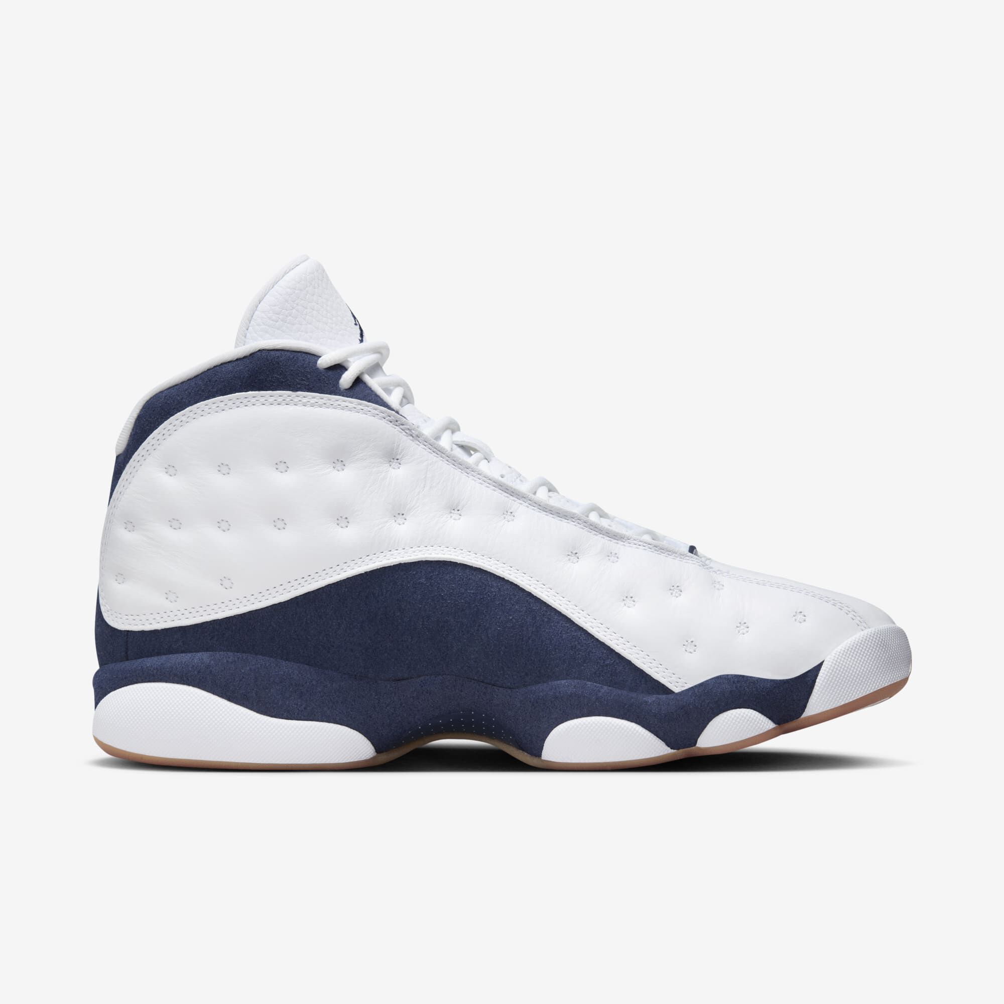 Air Jordan 13 Retro, Blanco/Marrón Claro Goma/Azul Marino Medianoche, hi-res