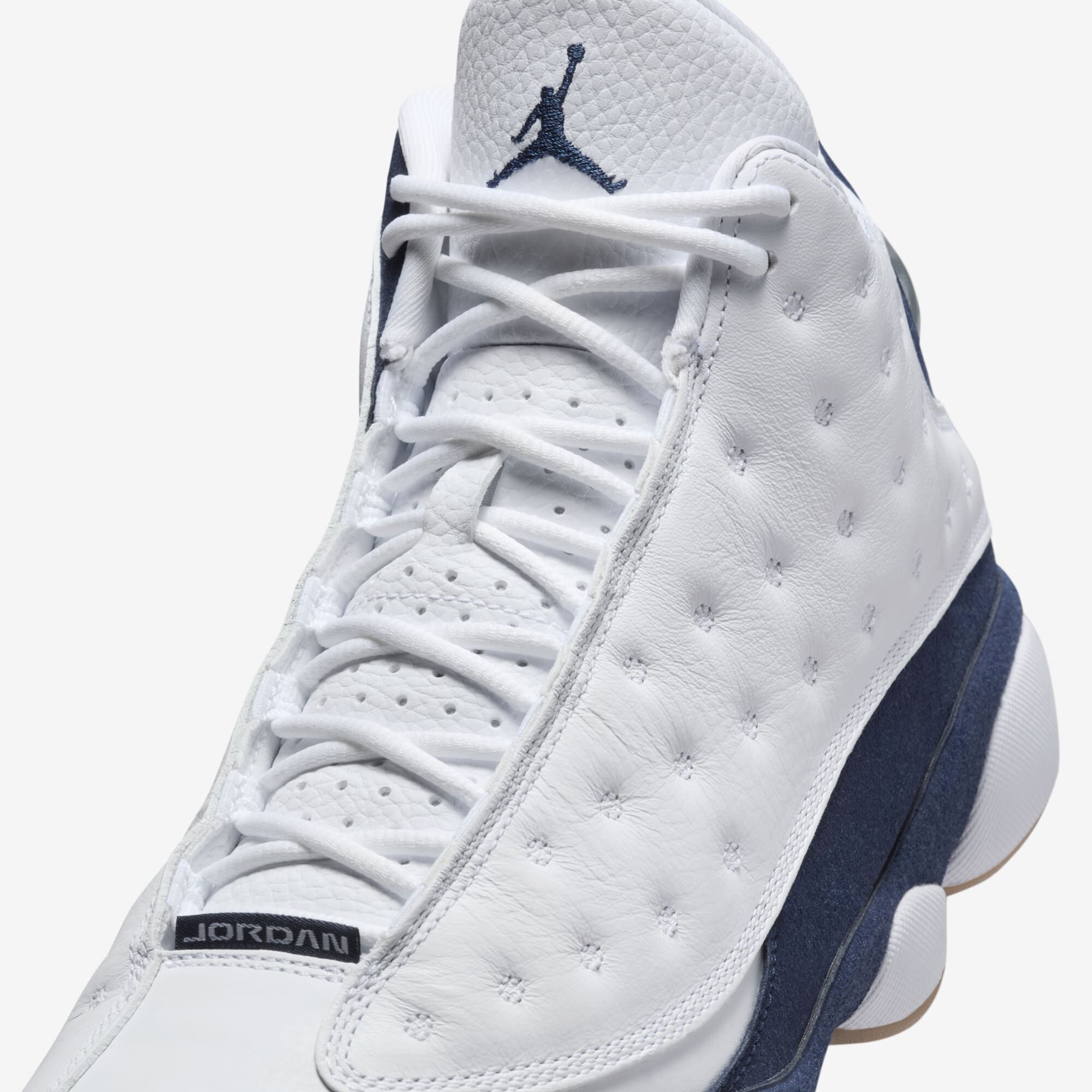 Air Jordan 13 Retro, Blanco/Marrón Claro Goma/Azul Marino Medianoche, hi-res