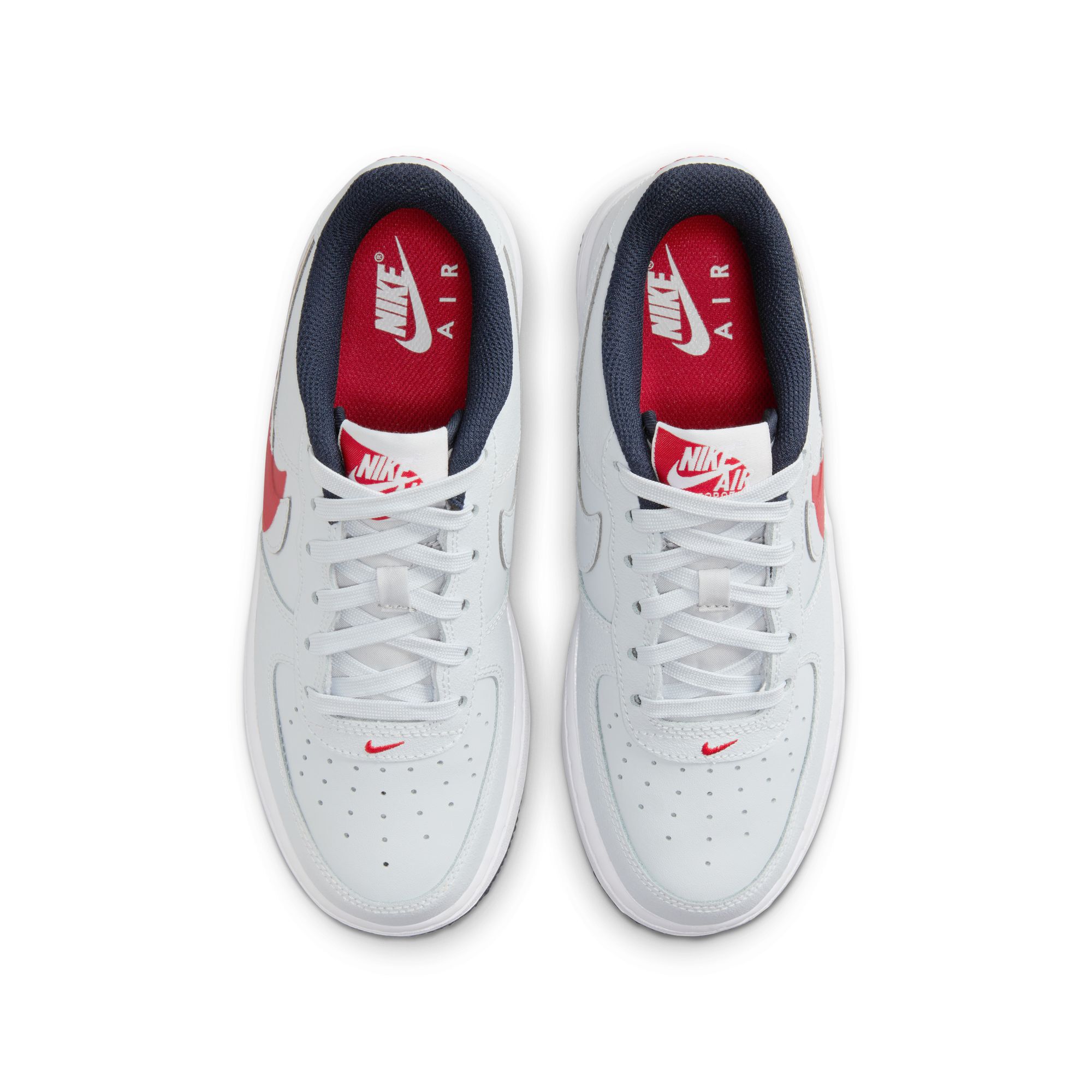 Nike Air Force 1 LV8 4, Platino Puro/Rojo Universitario/Obsidiana/Platino Puro, hi-res