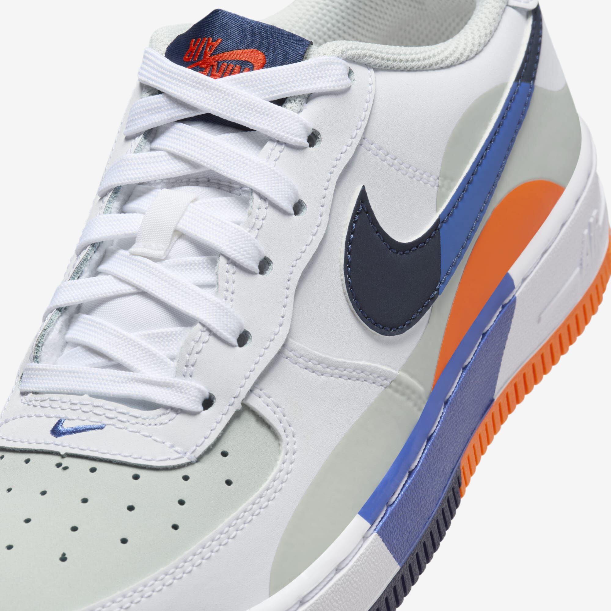 Nike Air Force 1 LV8, Plata Claro/Blanco/Azul Astronómico/Azul Marino Medianoche, hi-res