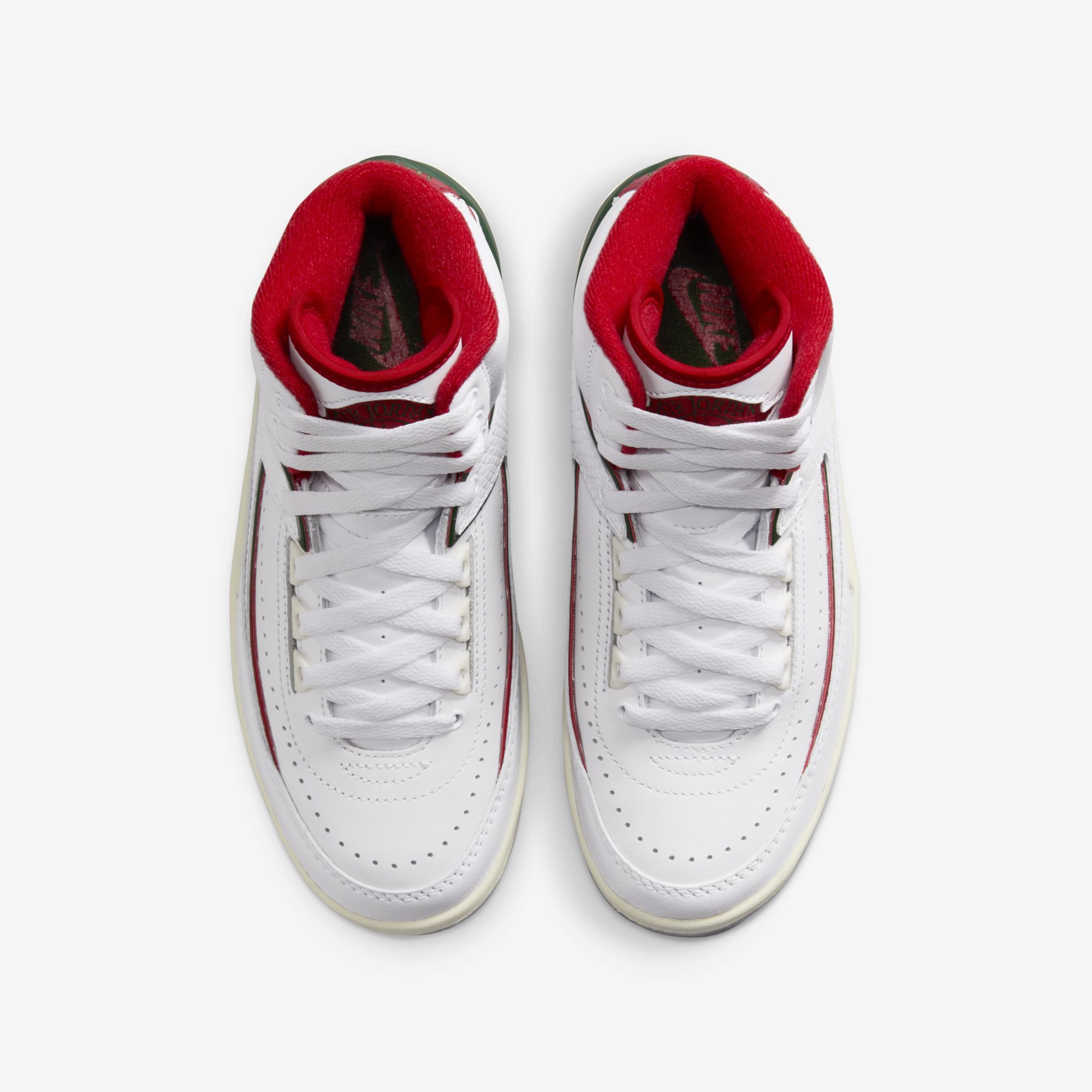 Air Jordan 2 Retro, Blanco/Fuego Abeto Rojo-Vela, hi-res