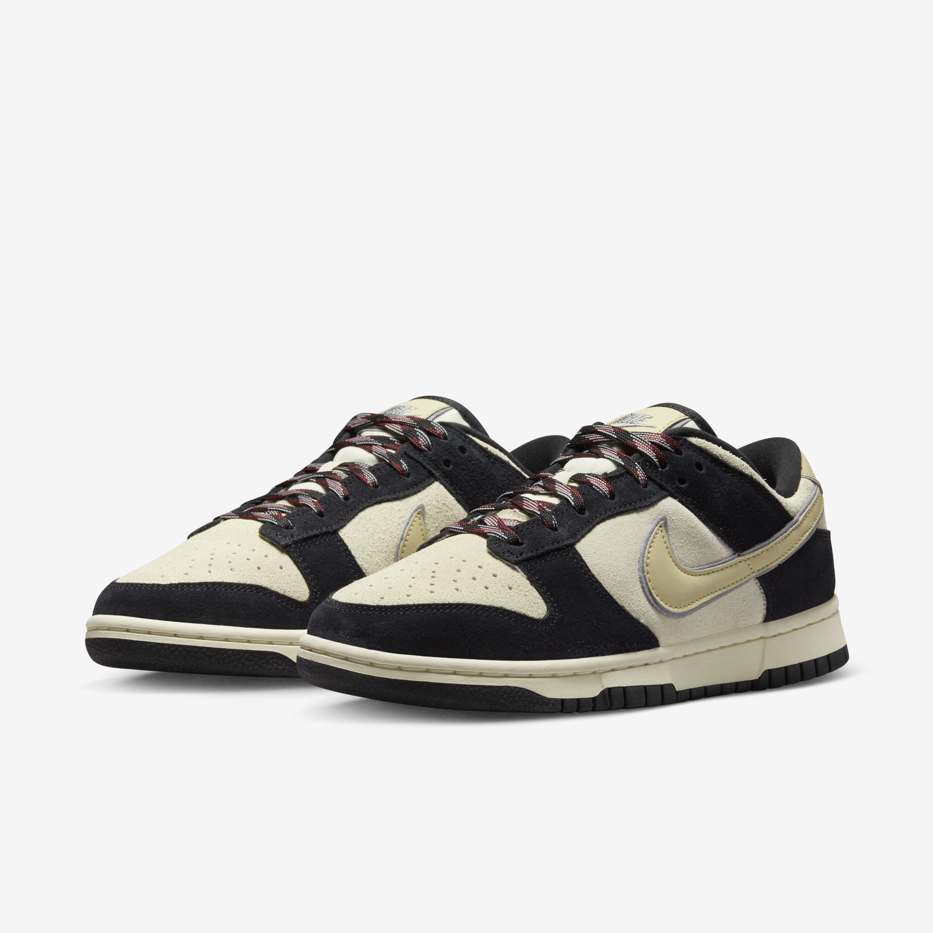 Nike Dunk Low LX, Negro/Leche de coco/Gris partícula/Oro team, hi-res