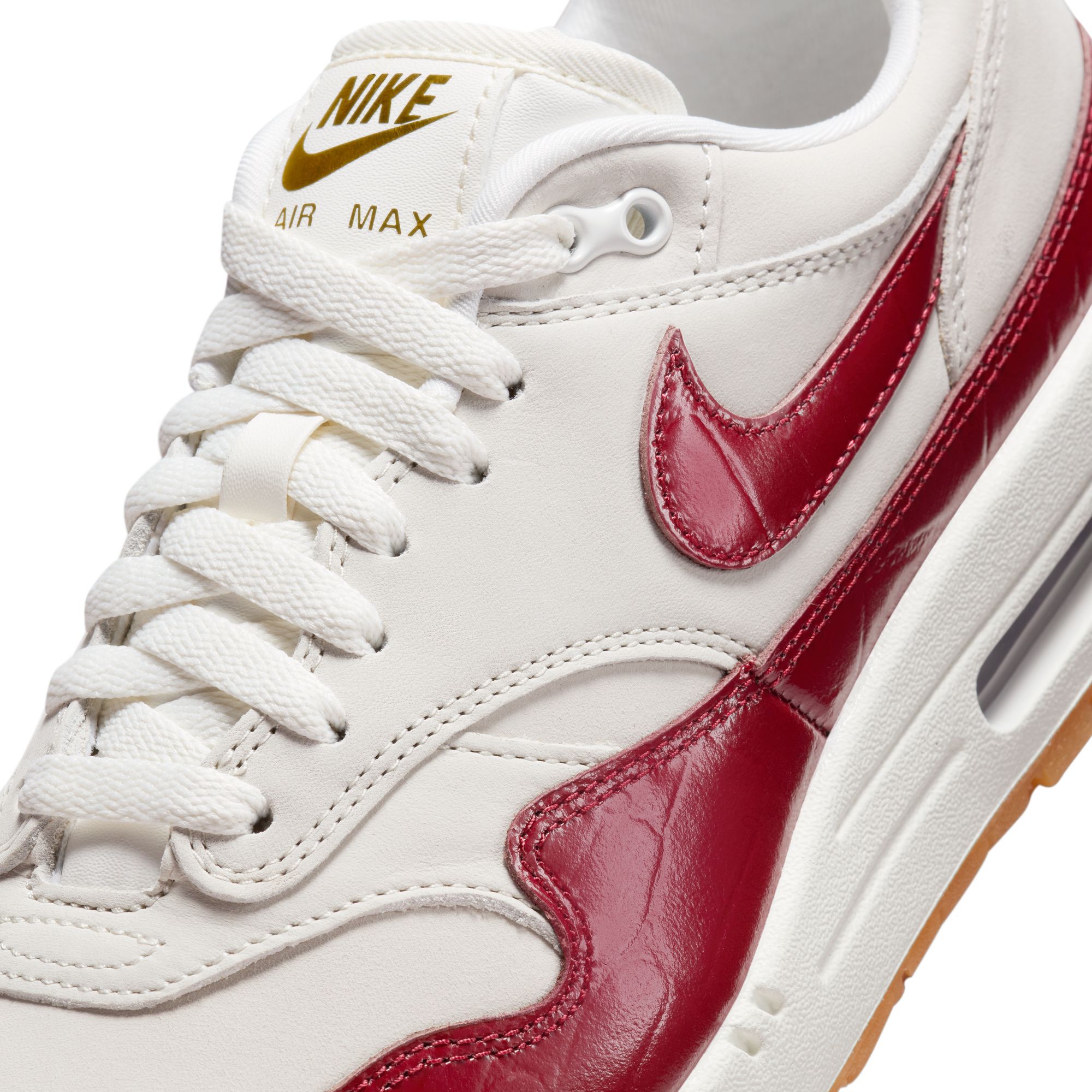 Nike Air Max 1 LX, Vela/Vela/Goma Marrón claro/Rojo equipo, hi-res