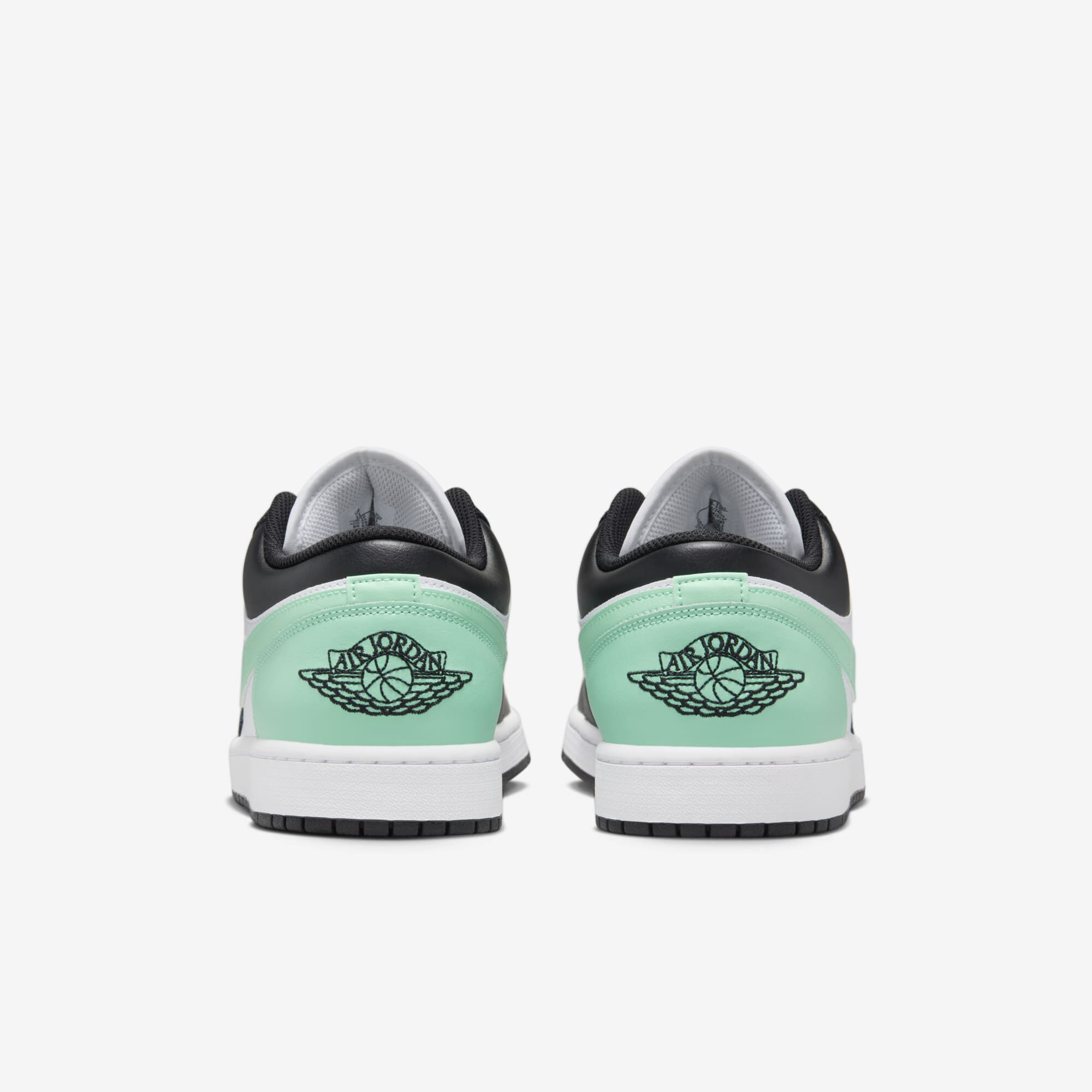 Air Jordan 1 Low, Blanco/Verde resplandor/Negro, hi-res