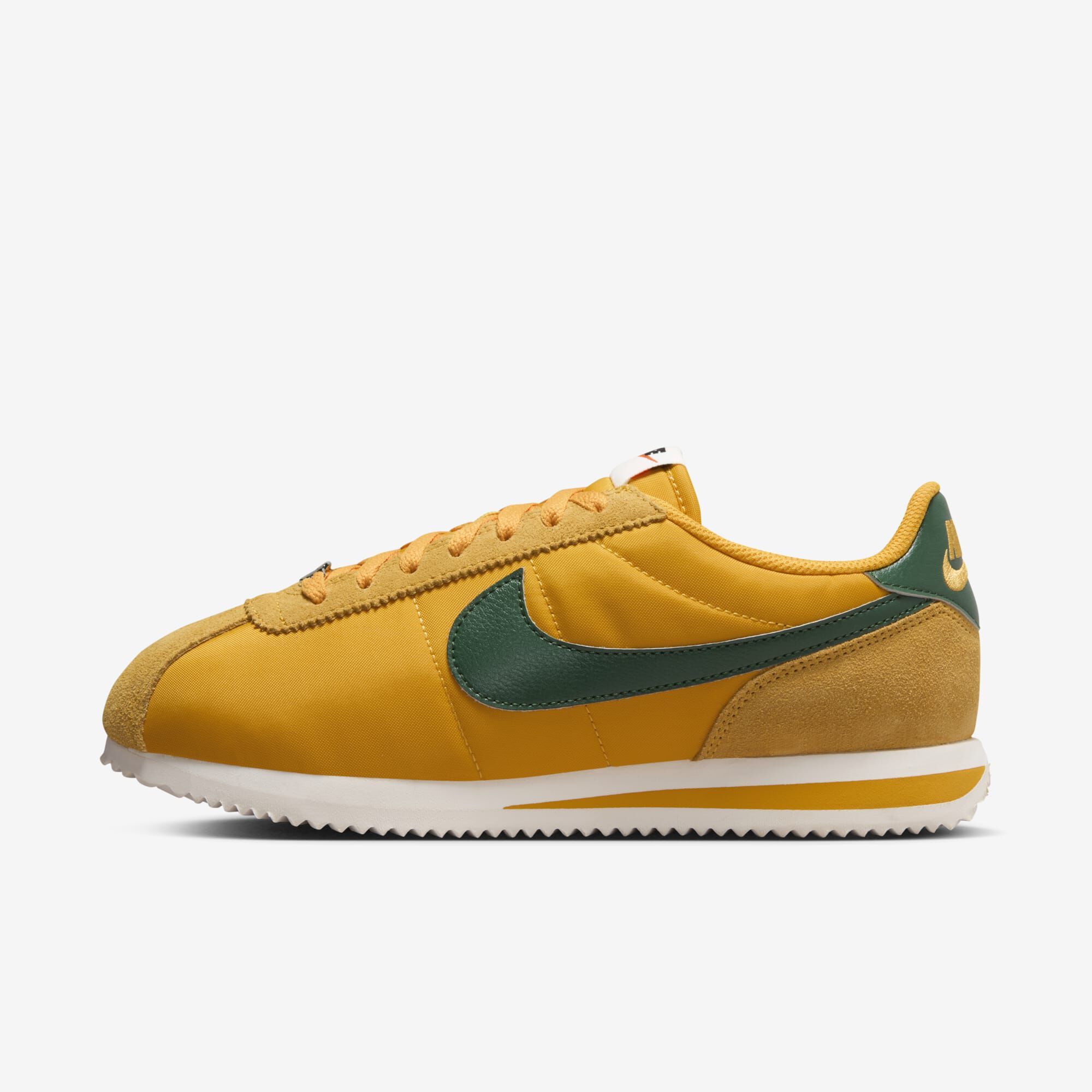 Nike Cortez Textile, Amarillo Ocre/Naranja Seguridad/Negro/Verde Desfiladero, hi-res