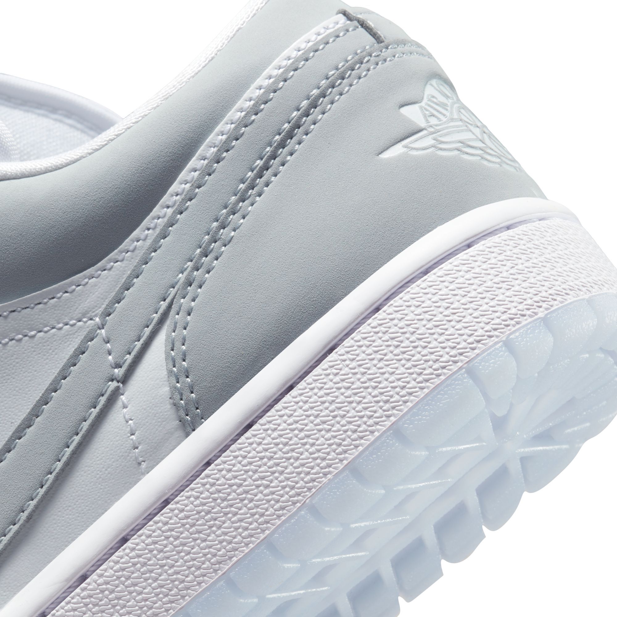 Air Jordan 1 Low, Blanco/Aluminio/Gris Lobo, hi-res