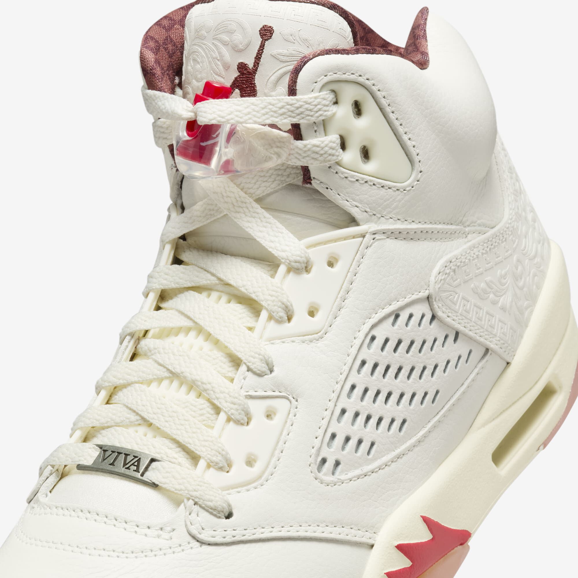 Air Jordan 5 Retro "El Grito", Vela/Poni Oscuro-Leche De Coco-Verde Pino, hi-res