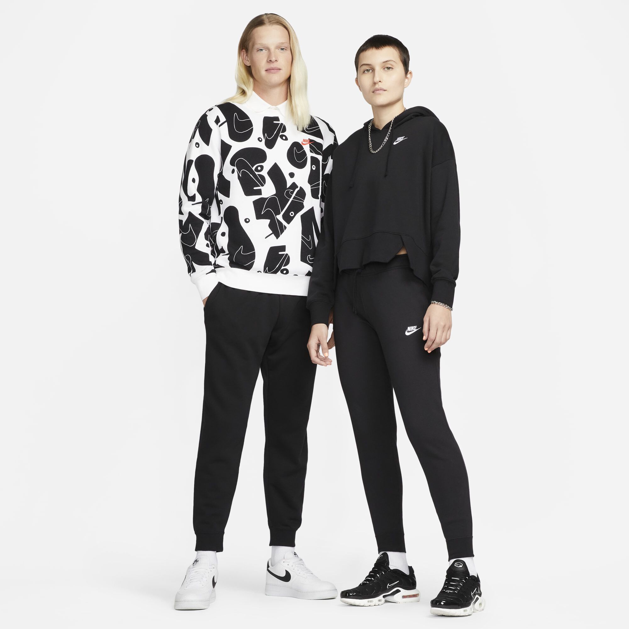 Nike Sportswear Club Fleece, Negro/Blanco, hi-res