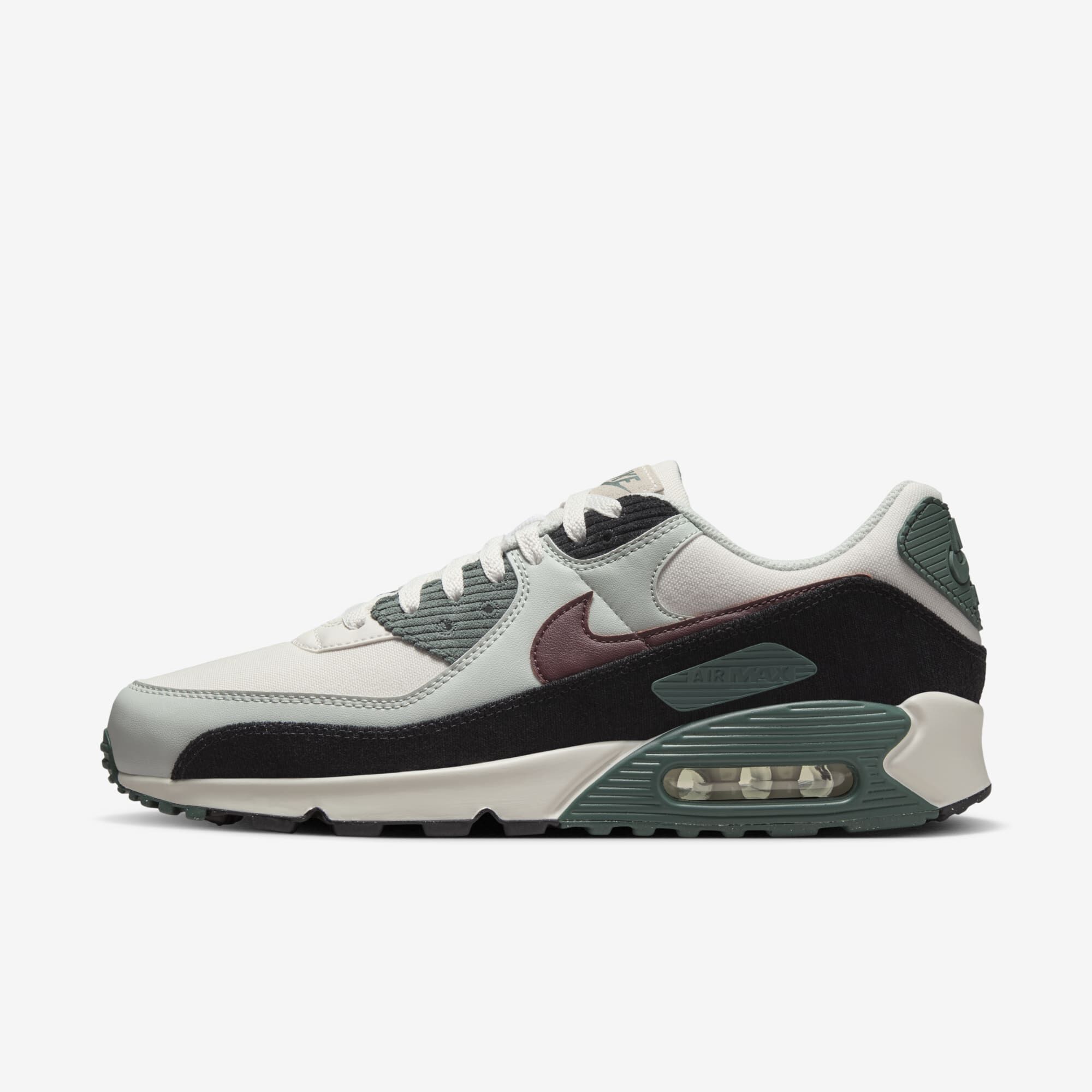 Nike Air Max 90 Premium, Fantasma/Verde Vintage/Negro/Burdeos Enérgico, hi-res