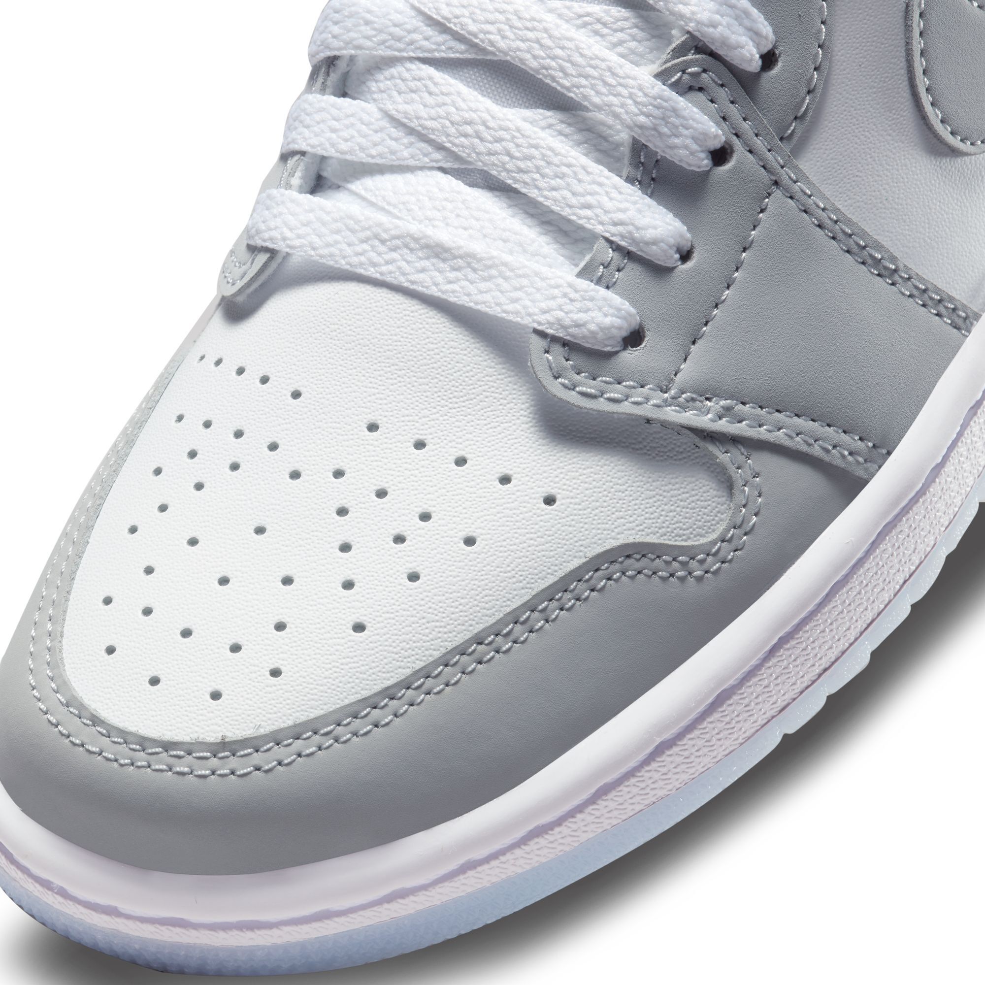 Air Jordan 1 Low, Blanco/Aluminio/Gris Lobo, hi-res