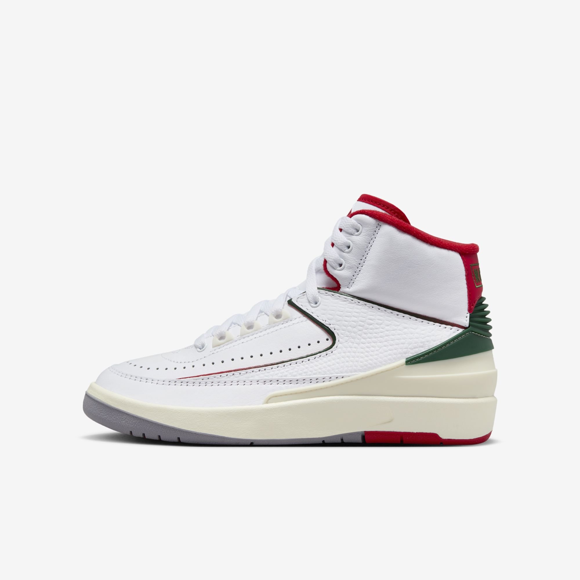 Air Jordan 2 Retro, Blanco/Fuego Abeto Rojo-Vela, hi-res