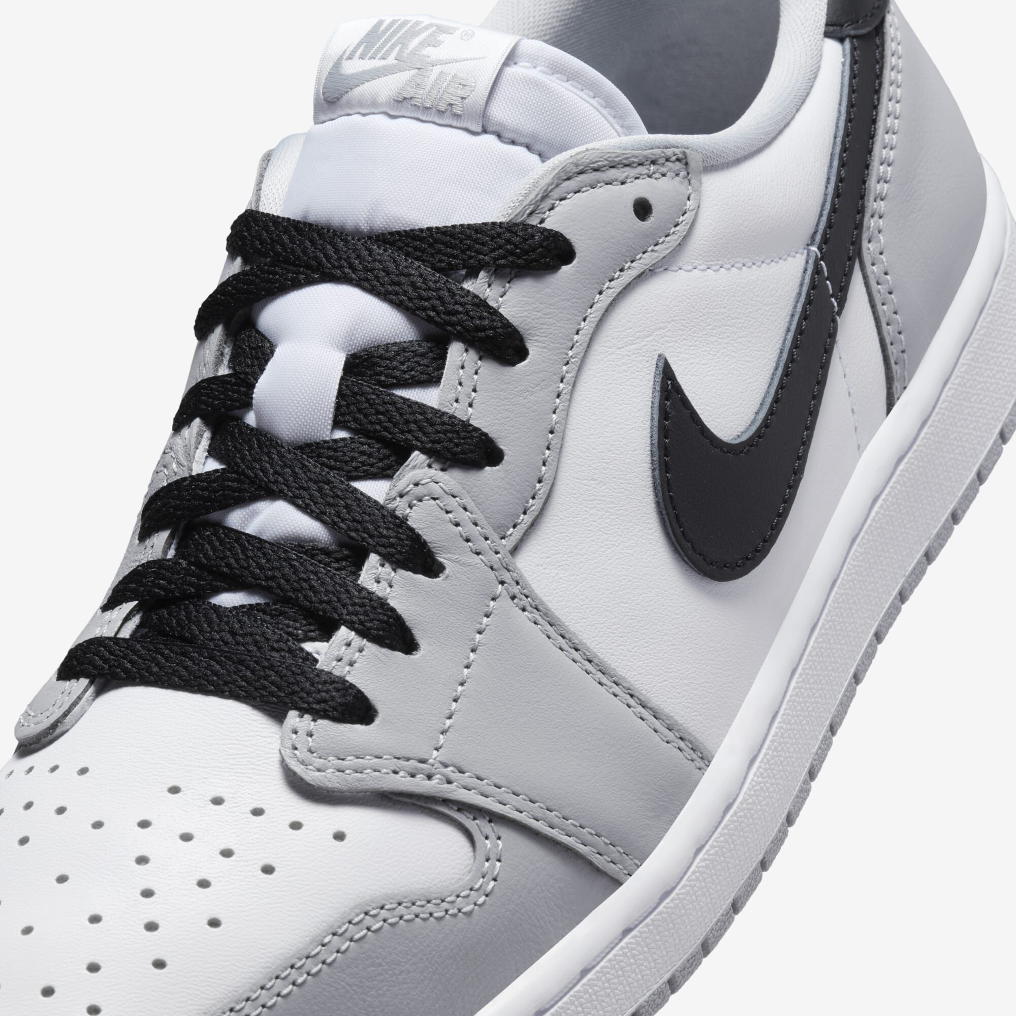 Air Jordan 1 Low OG, Blanco/Gris lobo/Negro, hi-res