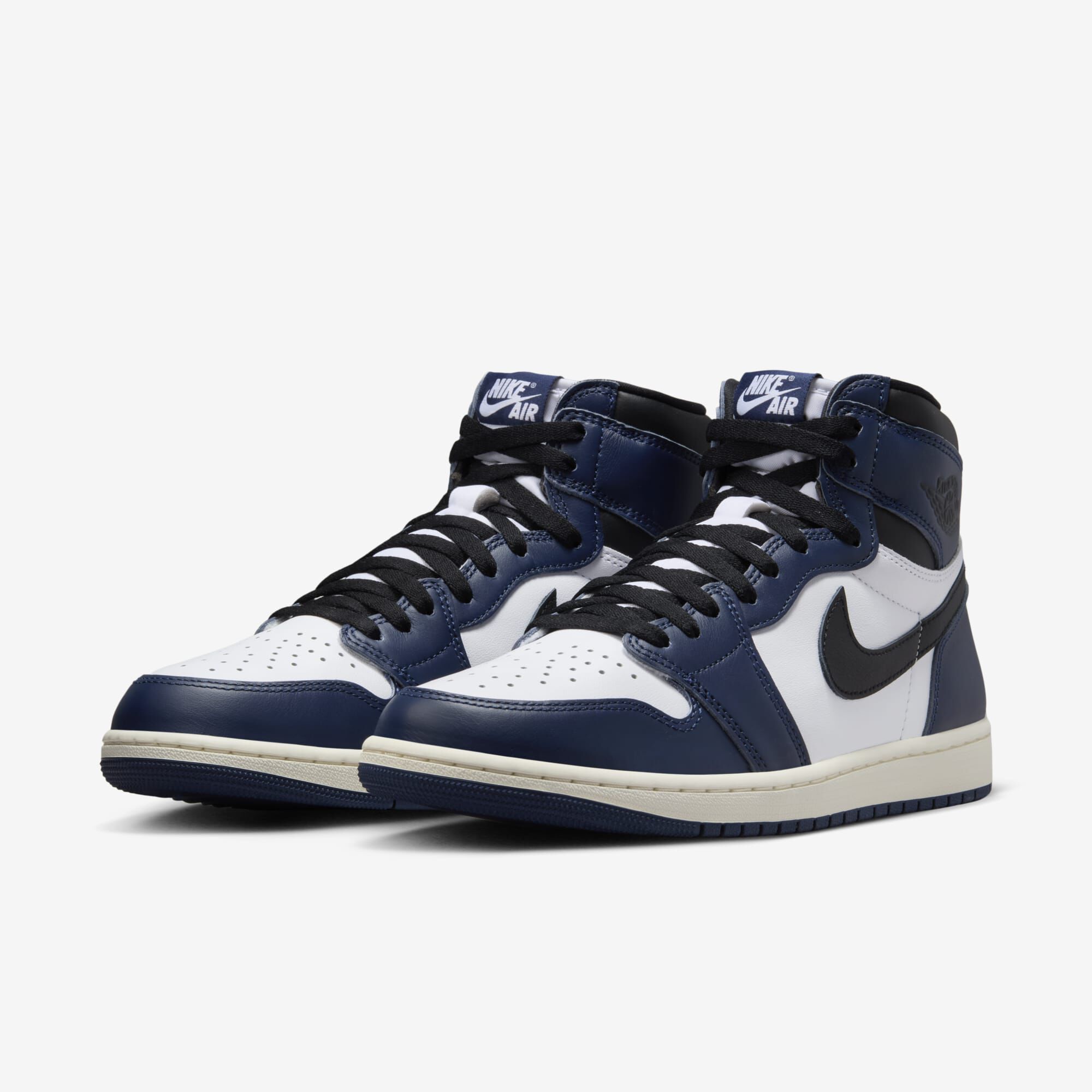 Air Jordan 1 Retro High OG, Azul marino medianoche/Blanco/Vela/Negro, hi-res