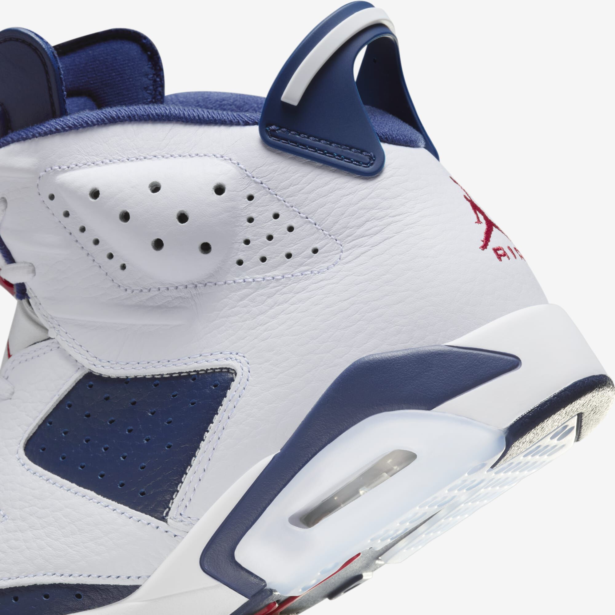 Air Jordan 6 Retro, Blanco/Azul Marino Medianoche/Rojo Universitario, hi-res