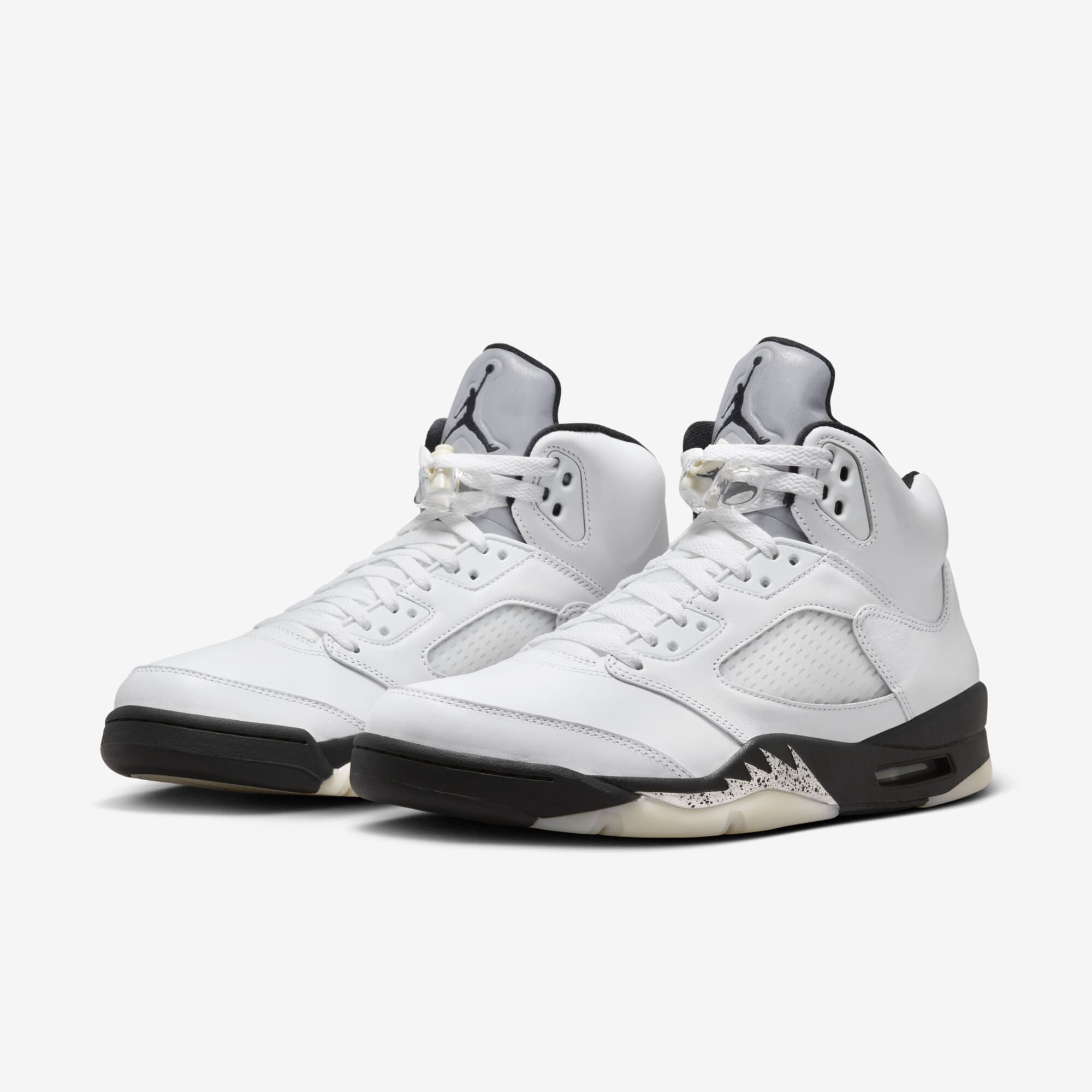 Air Jordan 5 Retro, Blanco/Vela/Plata Metalizado/Negro, hi-res