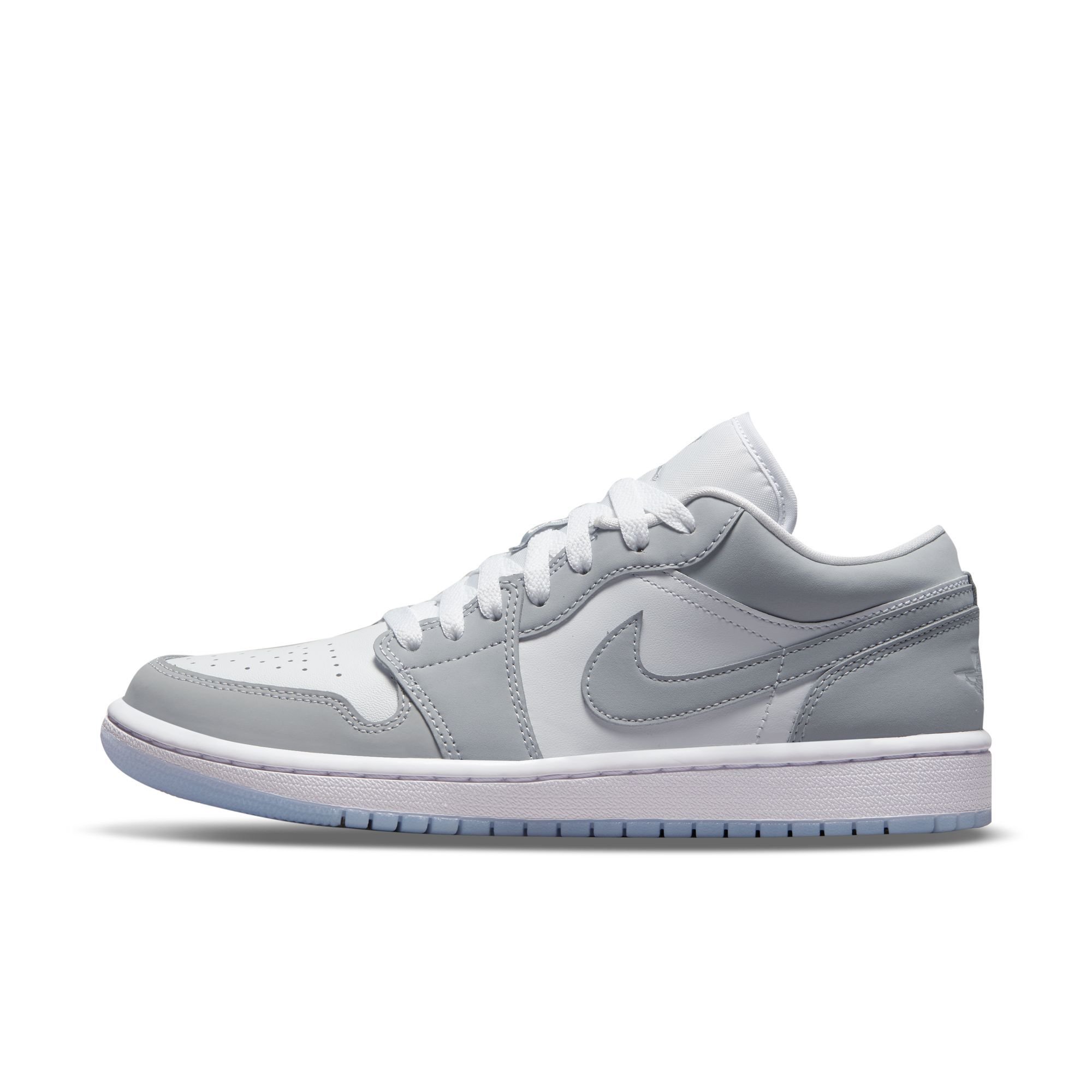 Air Jordan 1 Low, Blanco/Aluminio/Gris Lobo, hi-res