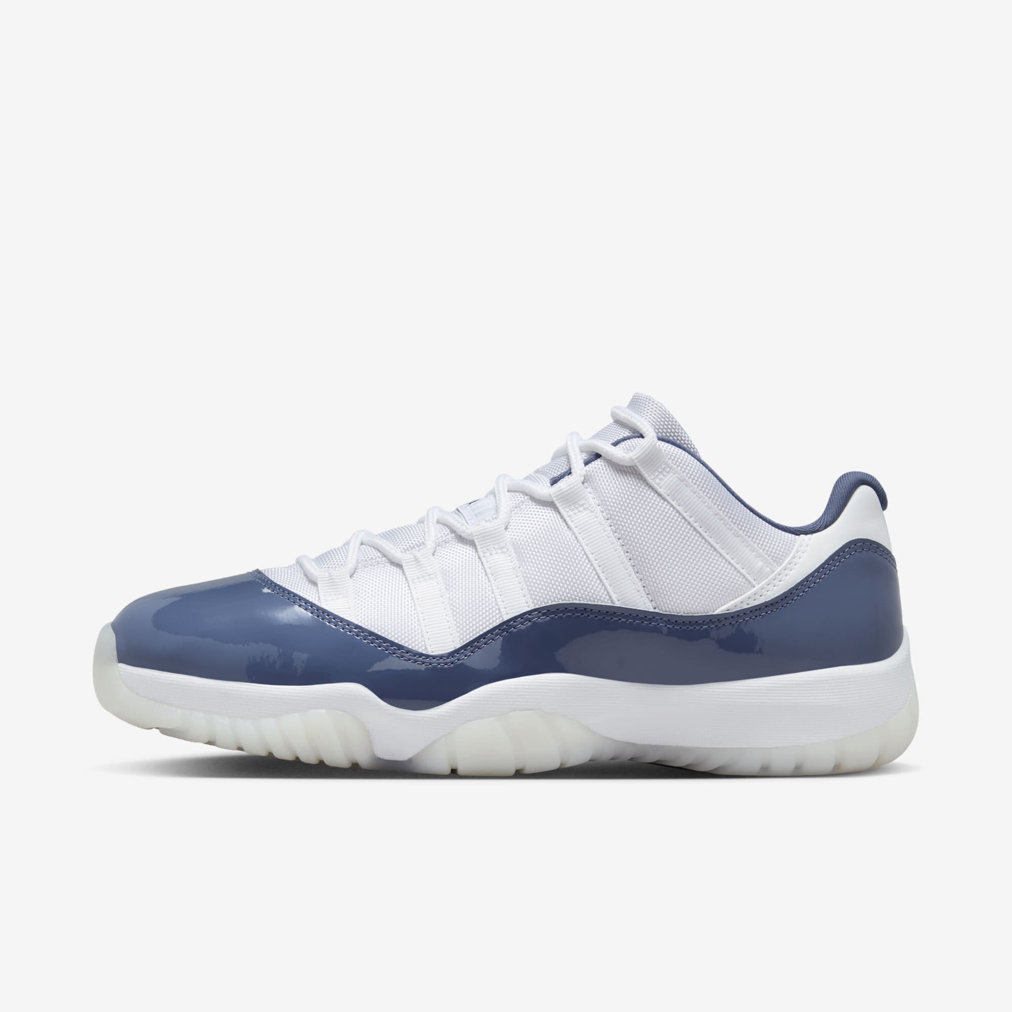 Air Jordan 11 Retro Low, Blanco/Azul difuso/Gris fútbol/Azul marino medianoche, hi-res