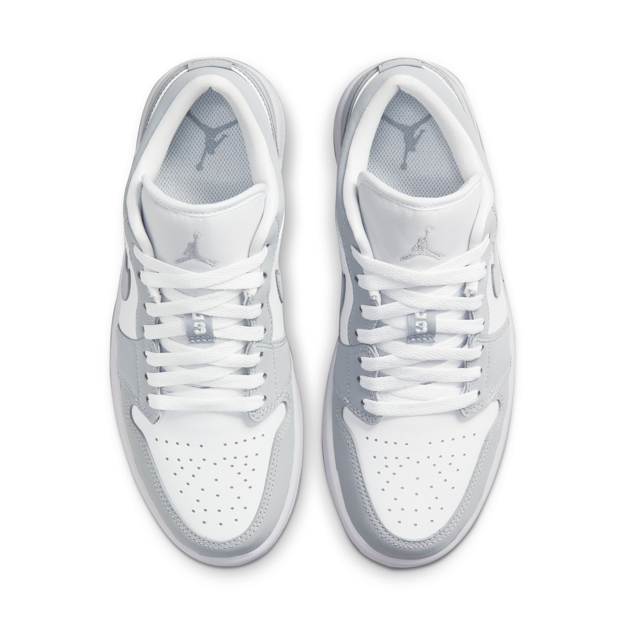 Air Jordan 1 Low, Blanco/Aluminio/Gris Lobo, hi-res