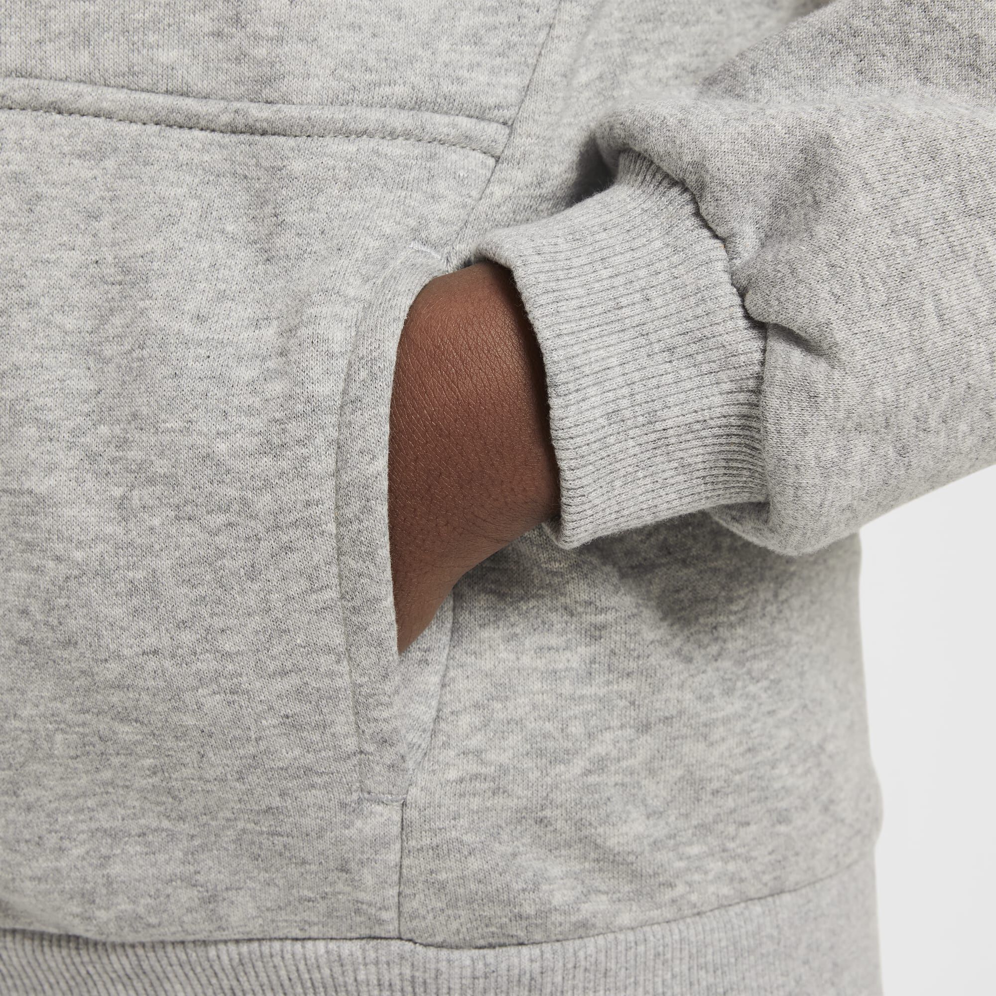 Nike Club Fleece, Gris Oscuro Jaspeado/Gris Base/Blanco, hi-res