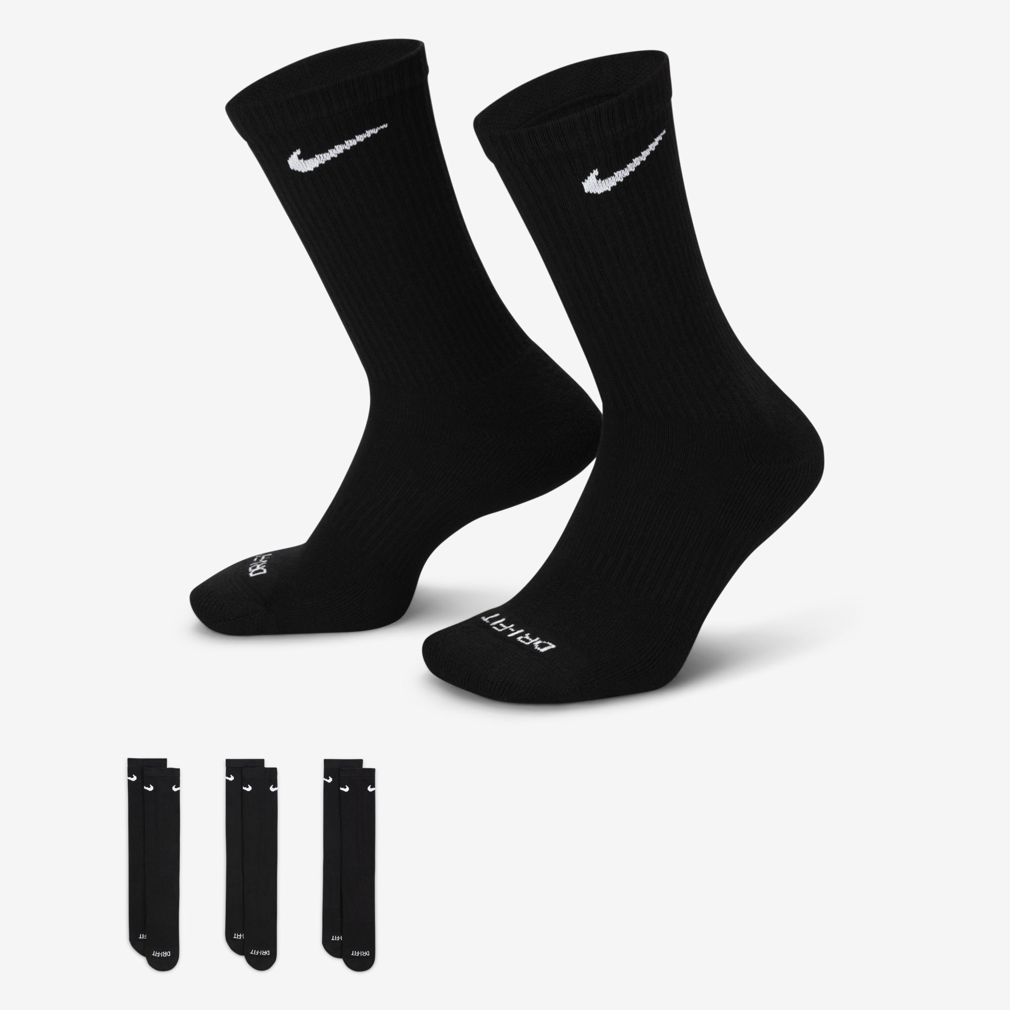 Nike Everyday Plus acolchadas, Negro/Blanco, hi-res