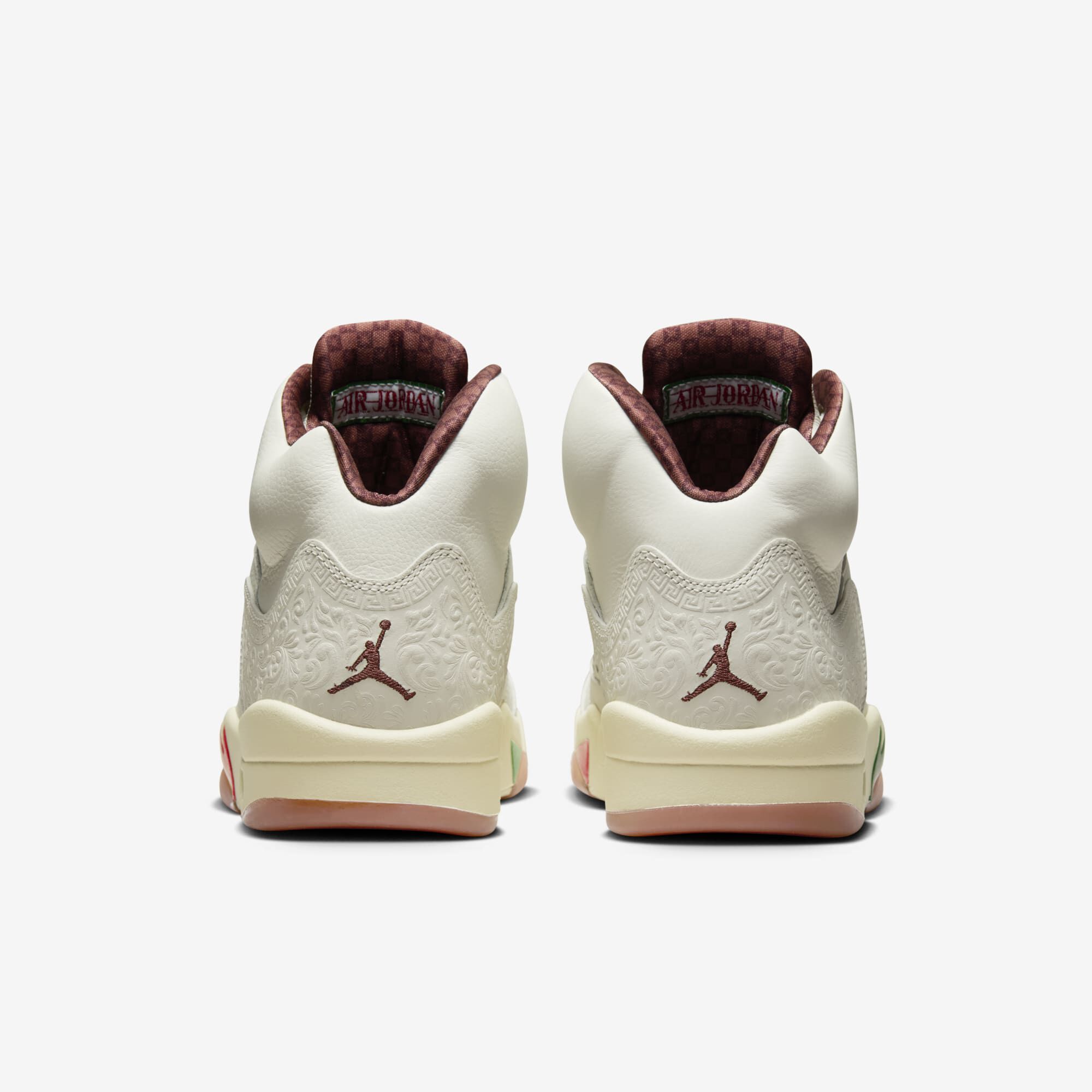 Air Jordan 5 Retro "El Grito", Vela/Poni Oscuro-Leche De Coco-Verde Pino, hi-res