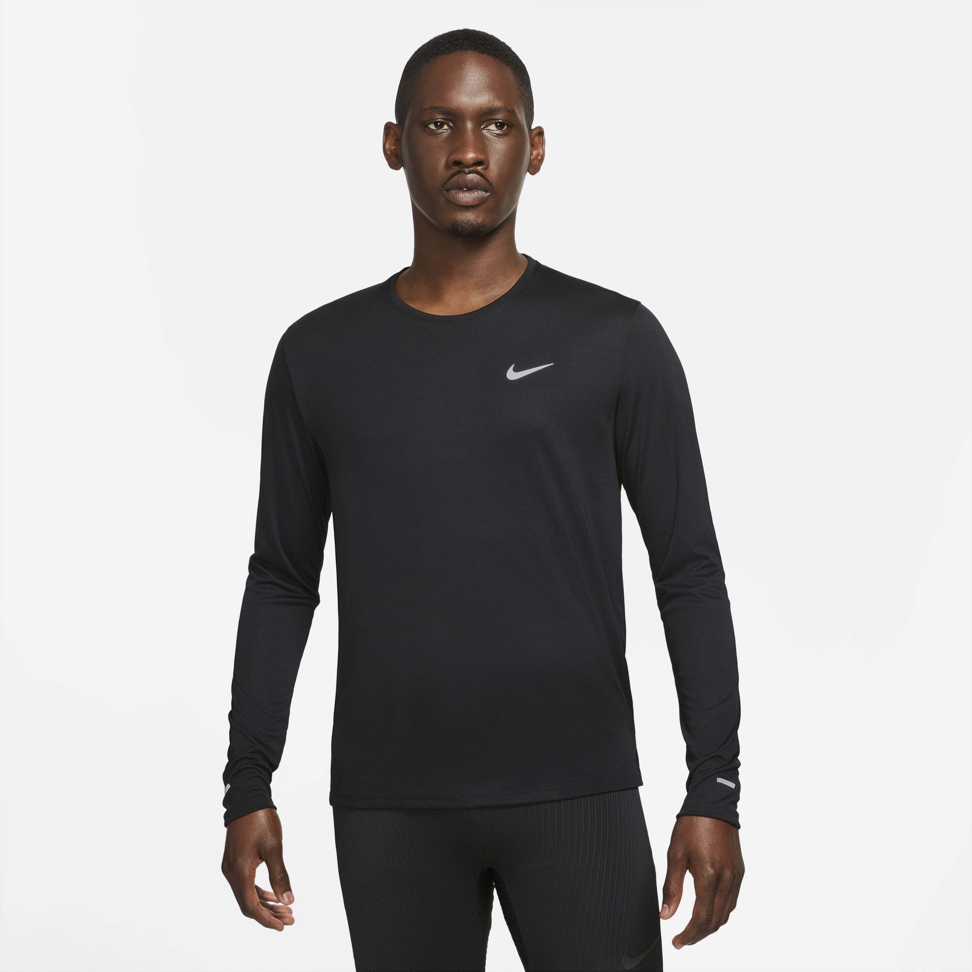 Nike Unisex Dri-Fit manga del brazo solar, Negro/Blanco, Pequeño